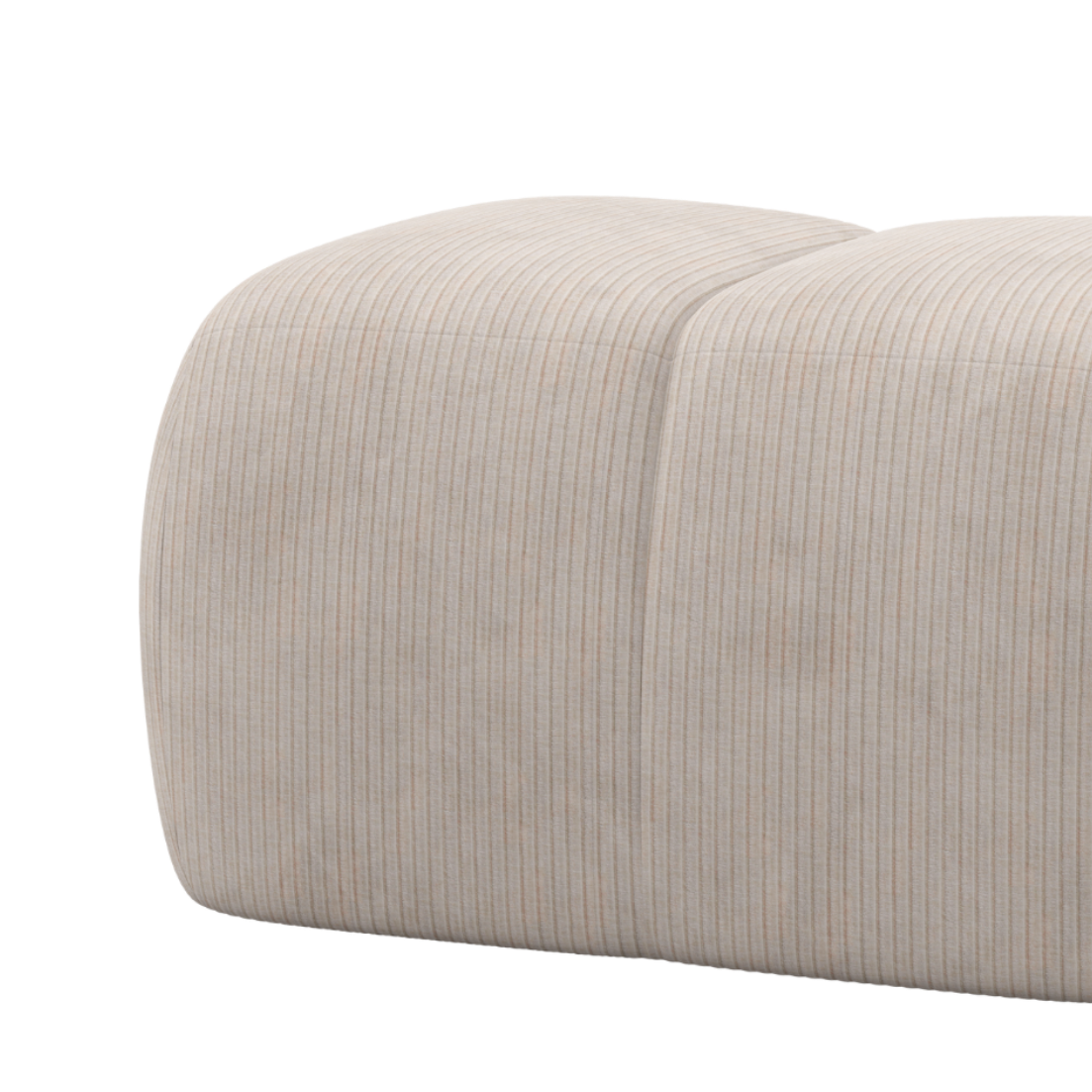 MOJO Ecru Corduroy Pouf