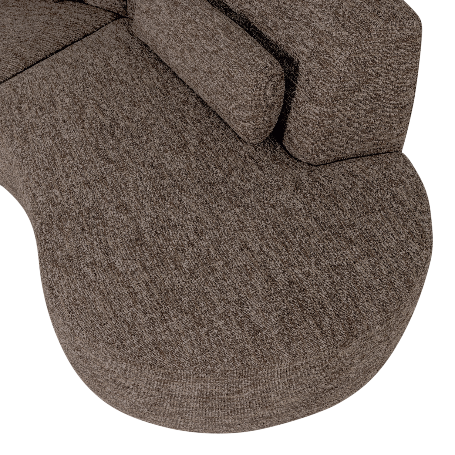 BATAVIER Brown Mélange Semi-Circular Sofa for 4 People