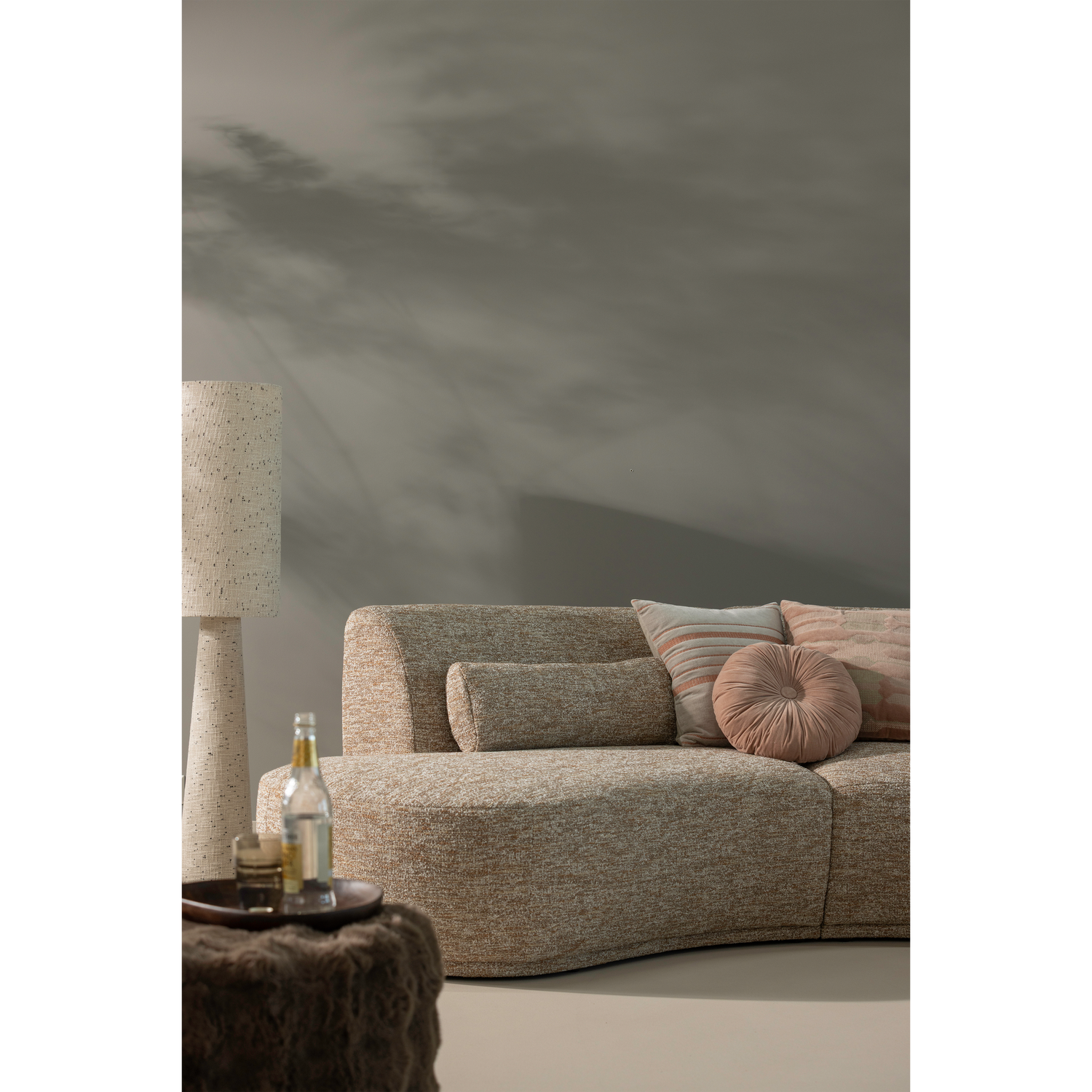 BATAVIER Brown Mélange Semi-Circular Sofa for 4 People