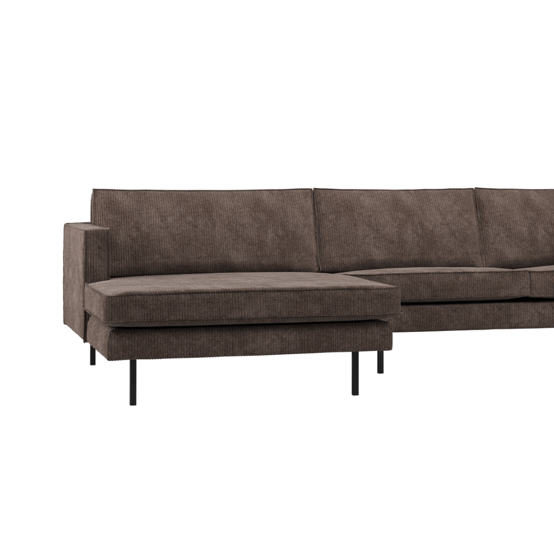 Left-facing Corner Sofa RODEO in Brown Corduroy