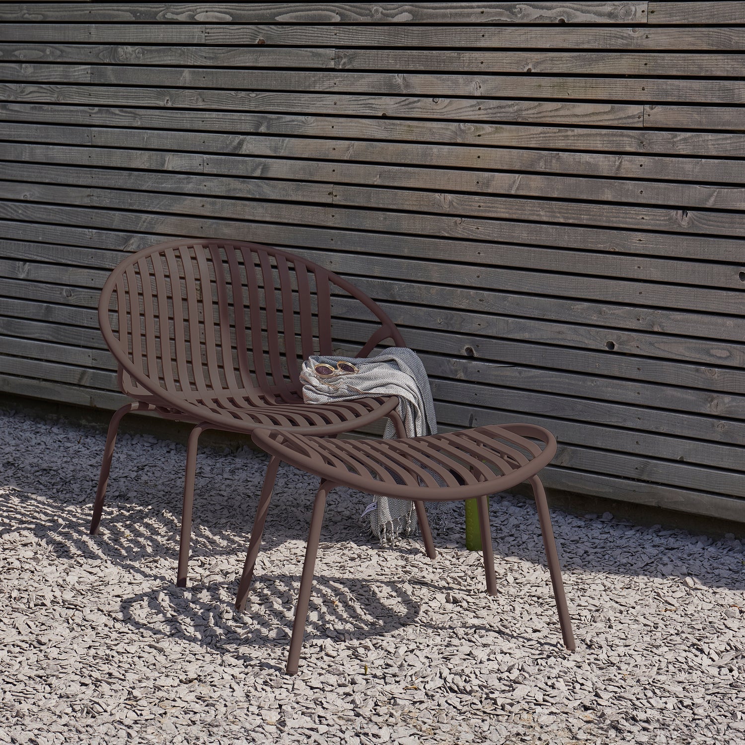 Záhradné kreslo s podnožkou BRUCE hnedé