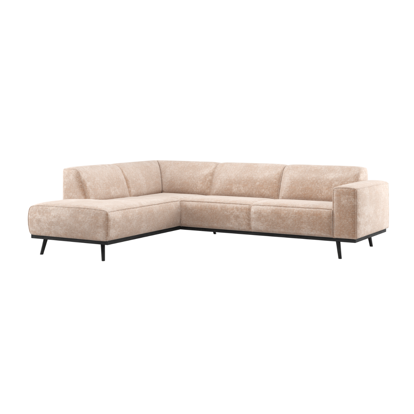 Left-facing Corner Sofa STATEMENT beige chenille