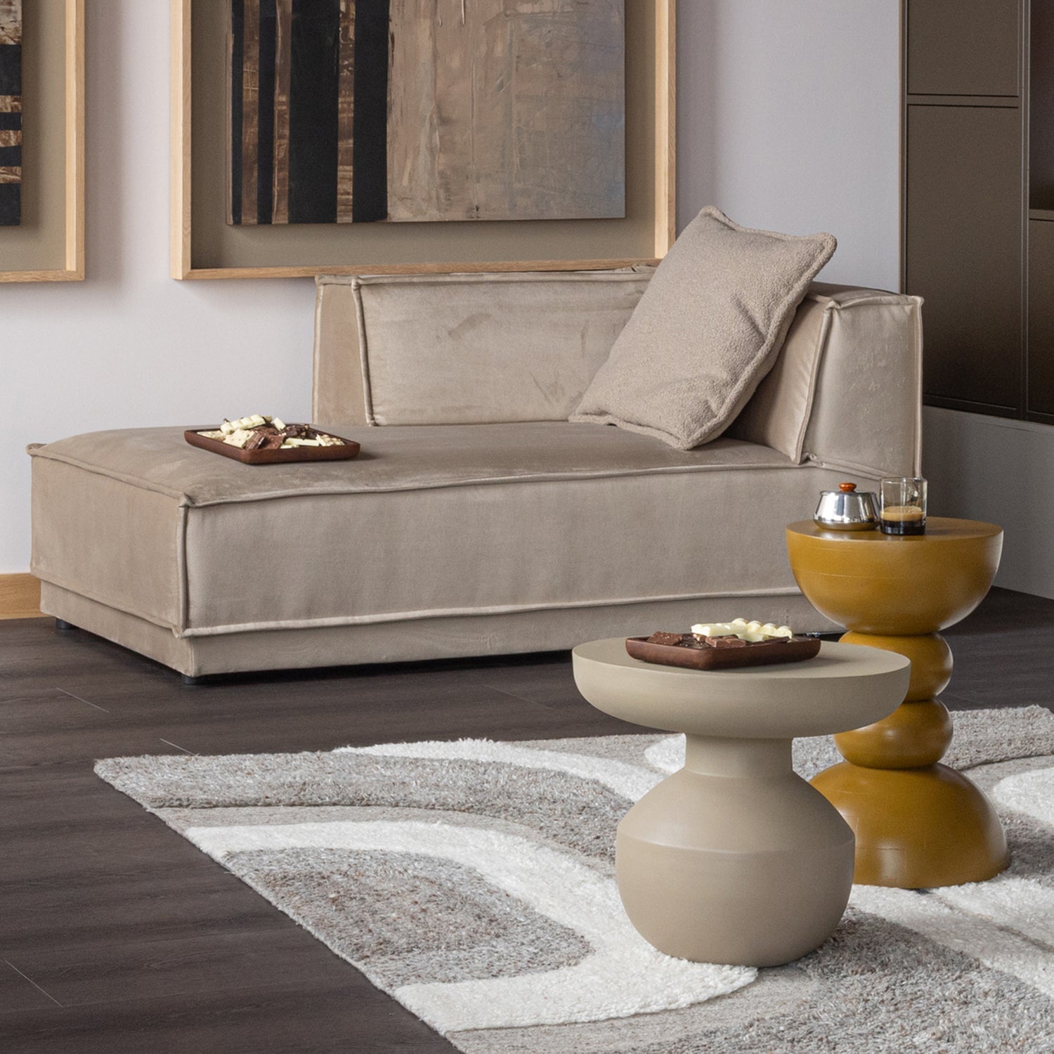 BOVA Beige Side Table
