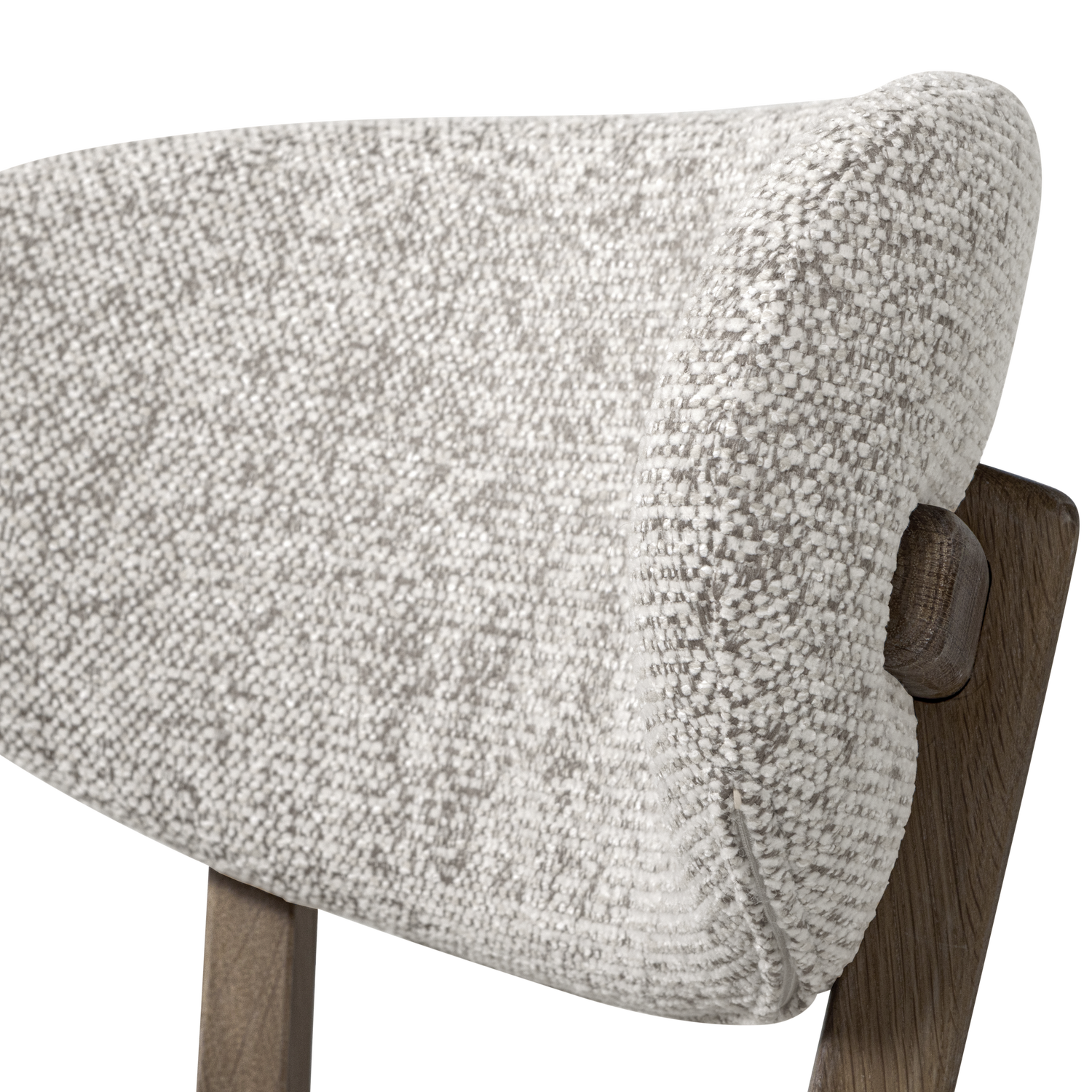 Barová stolička UDAR šedohnedá s tmavohnedým dreveným podstavcom