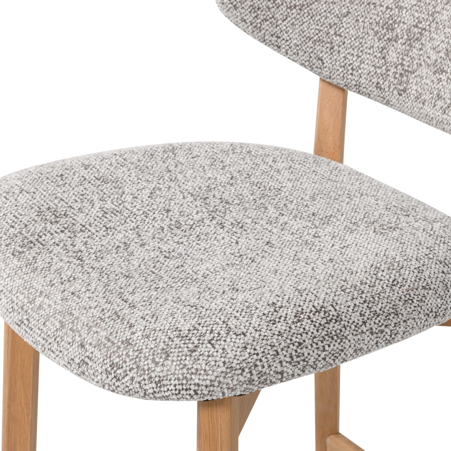 UDAR Bar Stool in Gray-Beige with Wooden Base