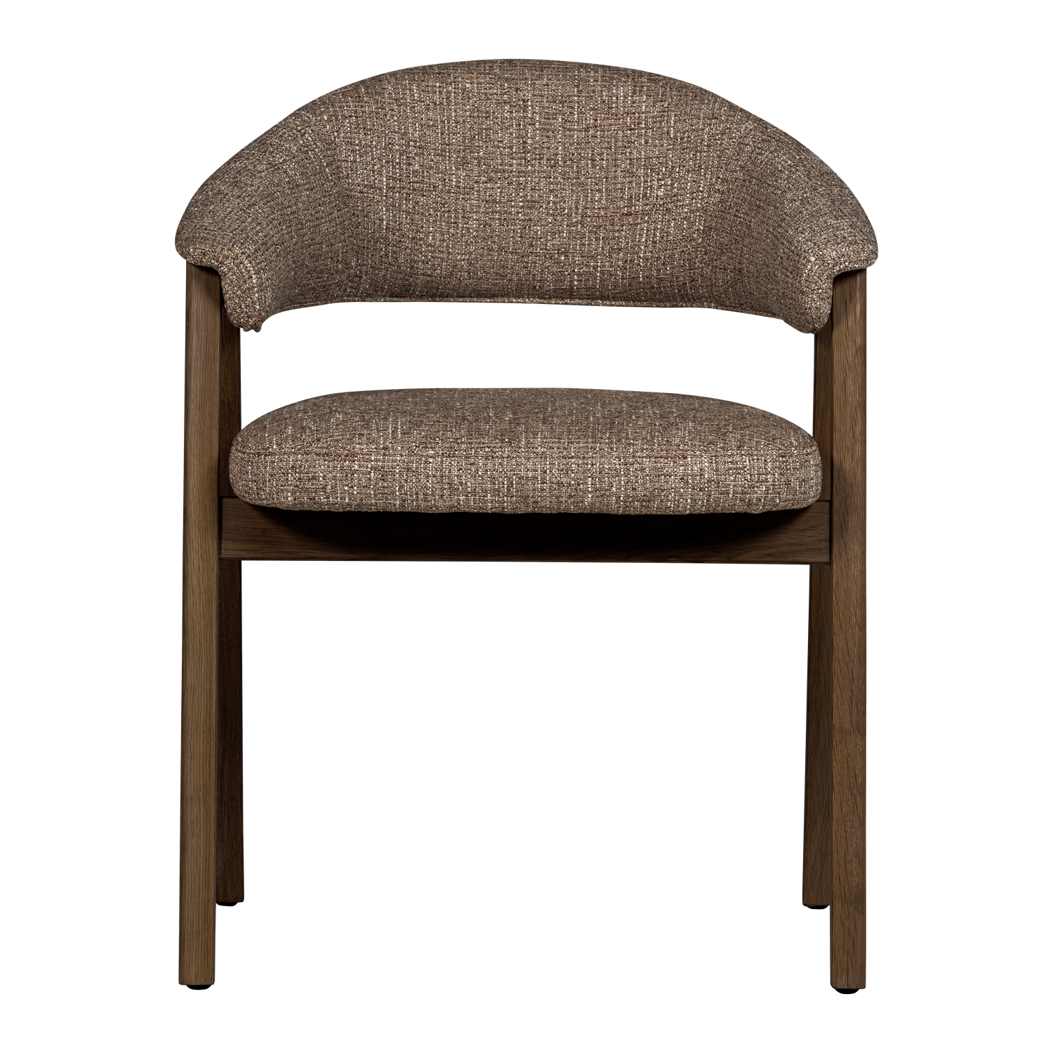 TUNAR Armchair in Brown with Dark Brown Wooden Base