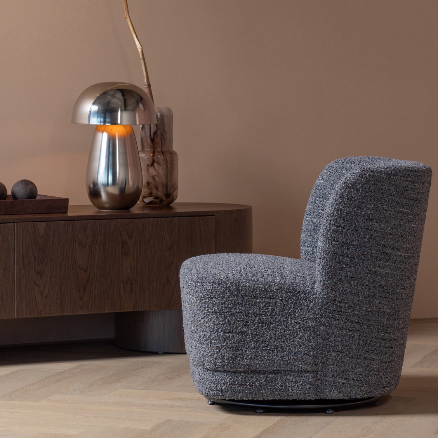 Swivel Armchair ATTY Dark Gray Mélange