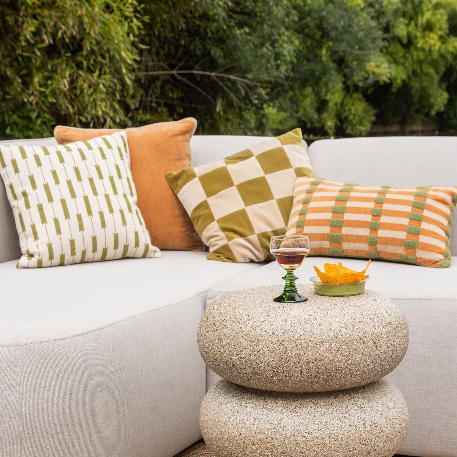 Súprava vankúšov VOLA zelená s oranžovou