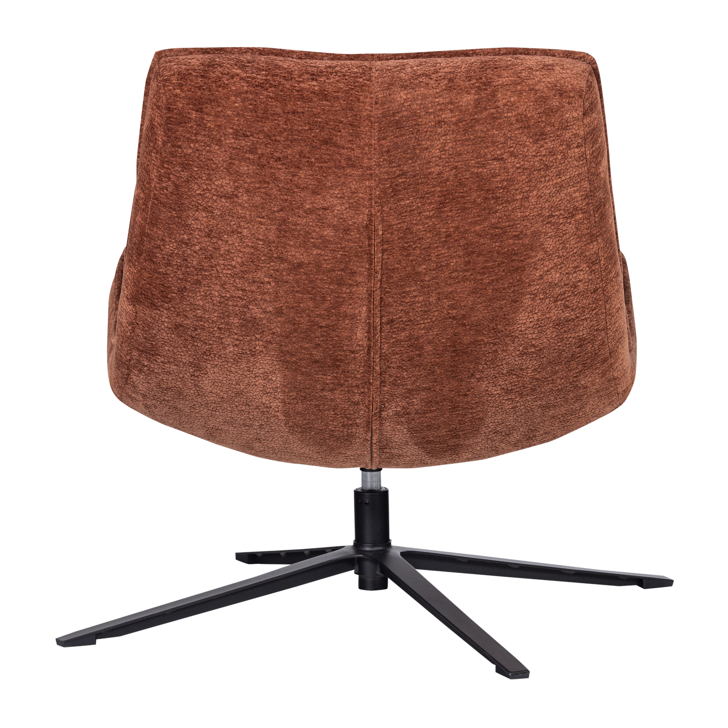 MAUDI swivel armchair in rusty brown chenille