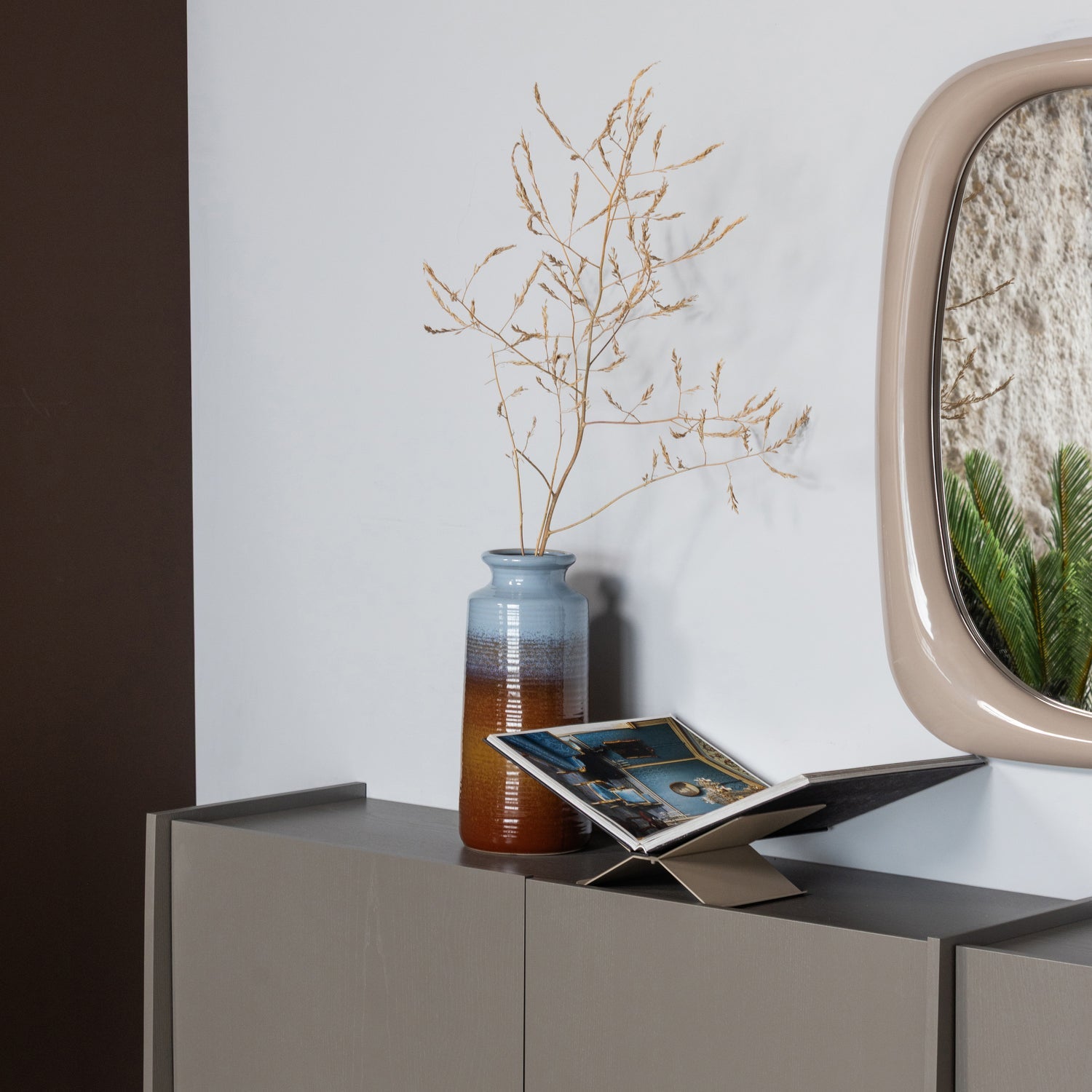 Váza DECENNIA modrá s hnedou