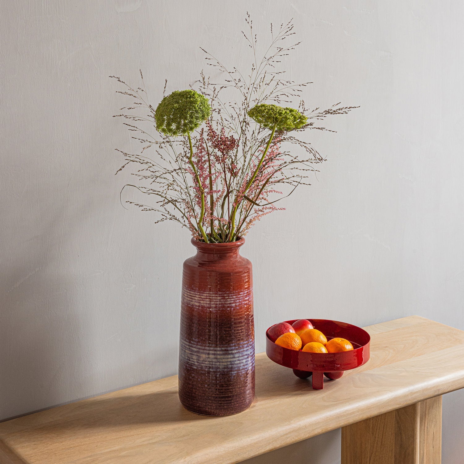 DECENNIA Vase Red with Brown