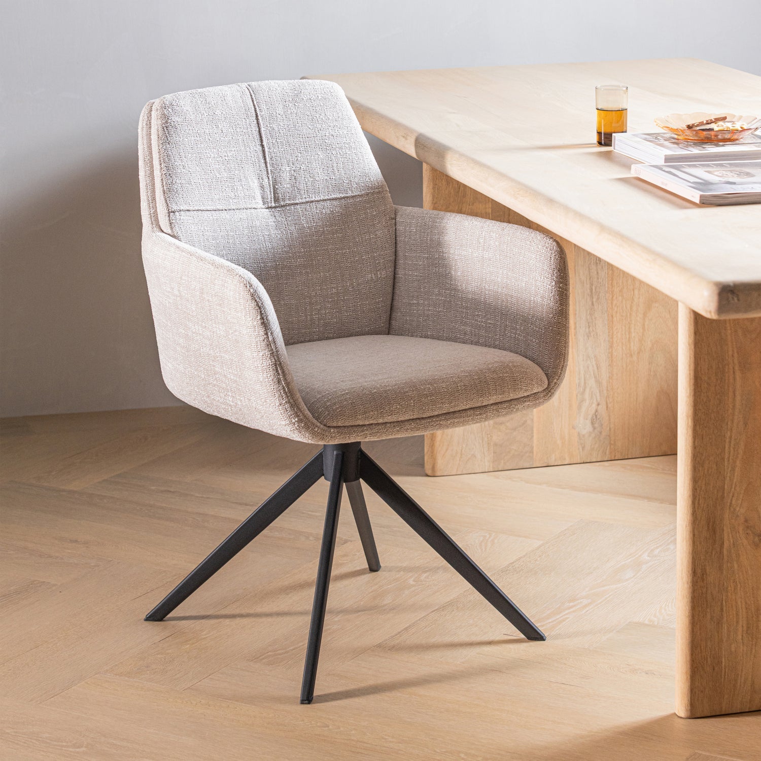 GRANT Swivel Chair in Gray-Beige Mélange