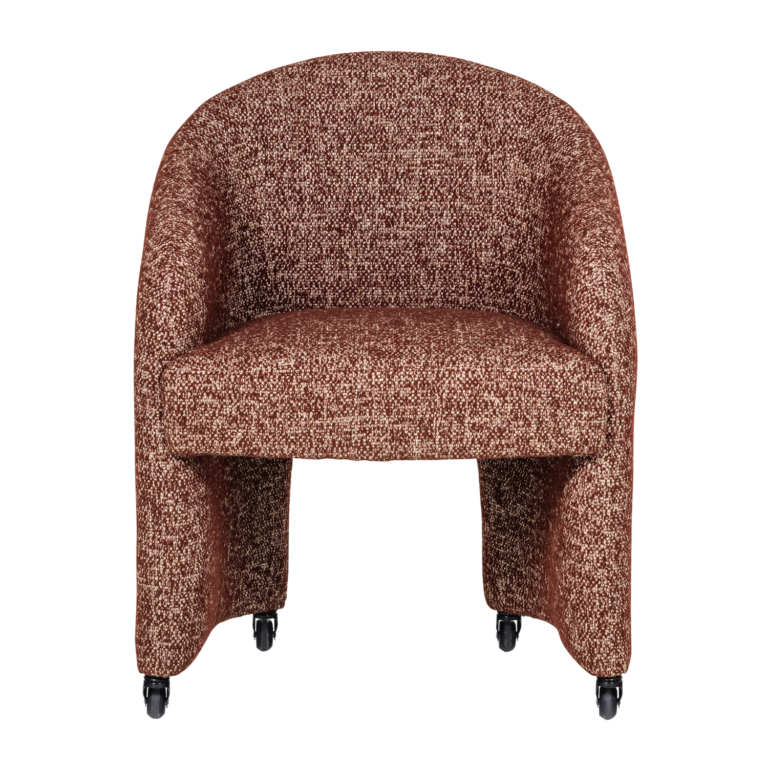 CORDO Rolling Armchair in Rust Brown Mélange