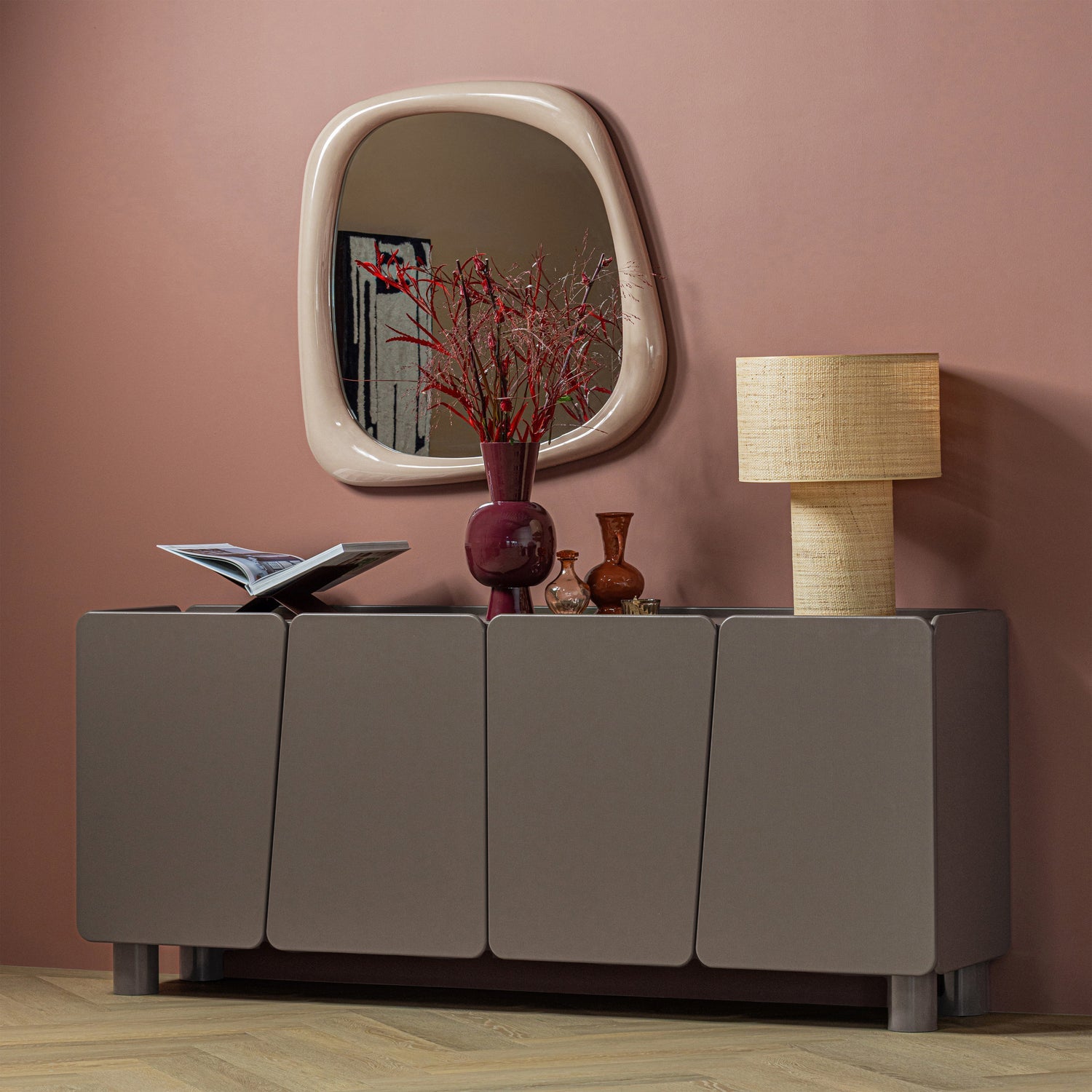 Váza AURI vínová červená