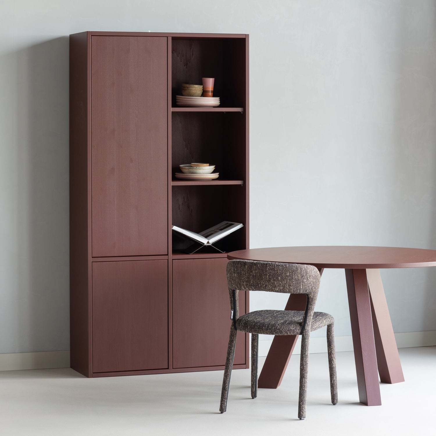 MEREL Burgundy Cabinet Shelf