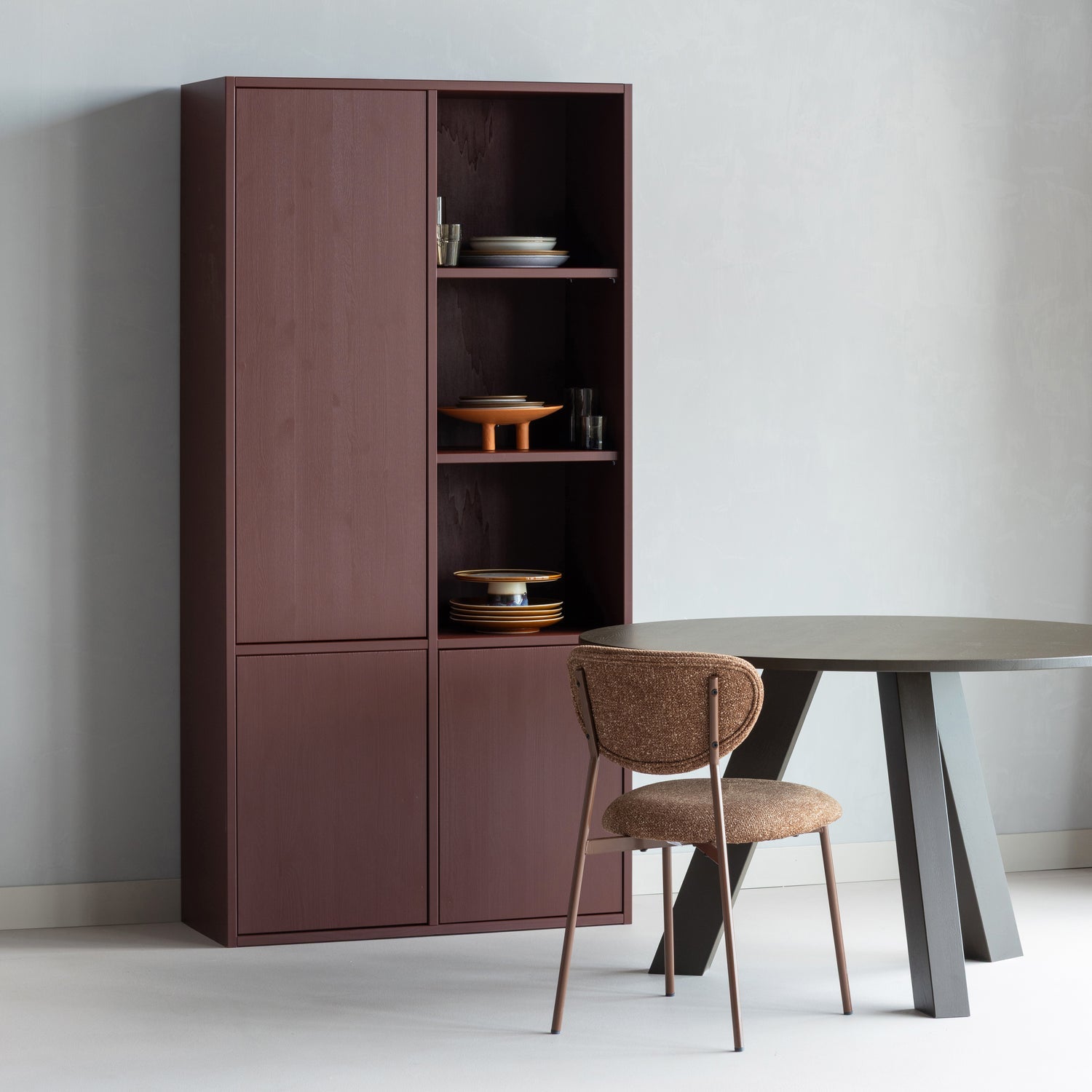 MEREL Burgundy Cabinet Shelf