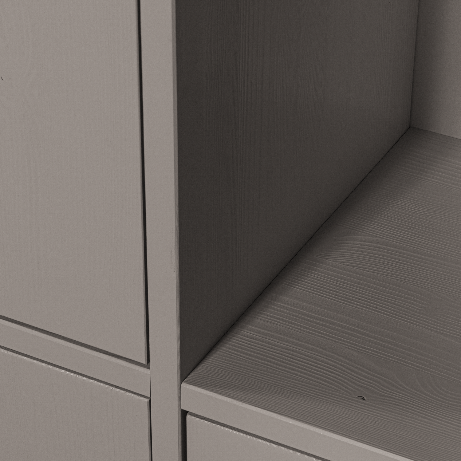 MEREL Shelf with Cabinets in Warm Gray