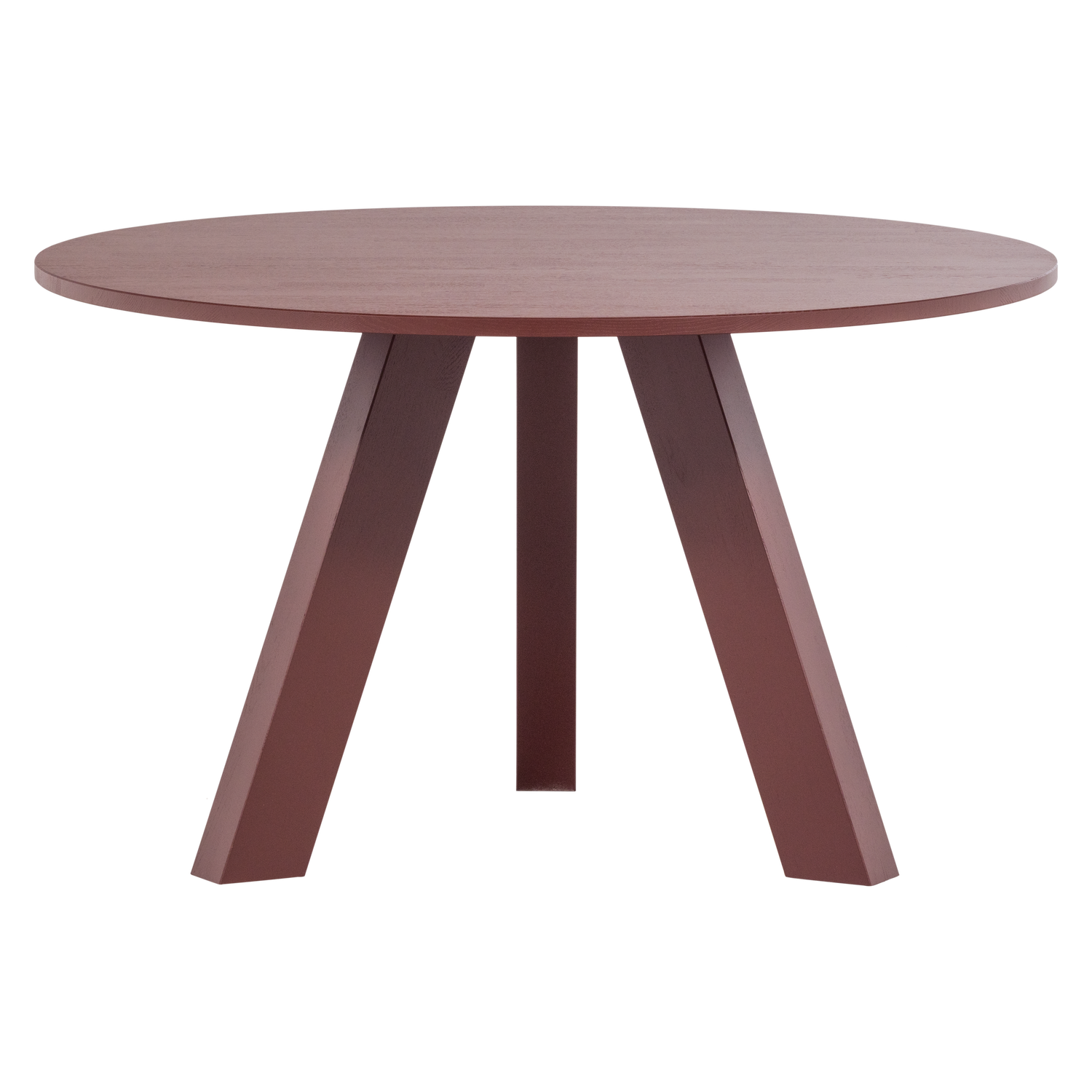 Round Table RHONDA TRIO Burgundy Oak Wood