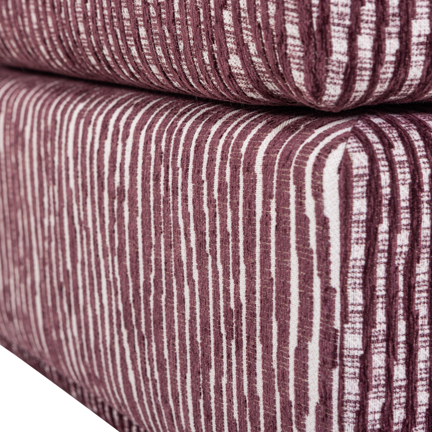 Burgundy and Gray LOU Pouf