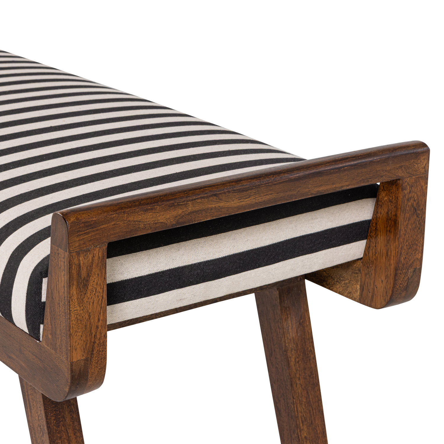 VALO Bench White with Black and Wooden Base