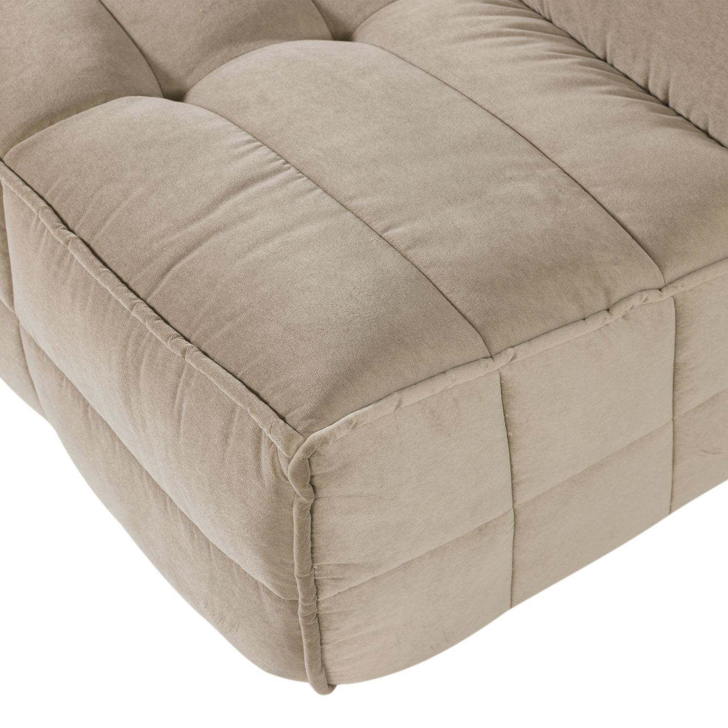 Velvet Sofa CLUSTER - 3-Seater Module in Sand