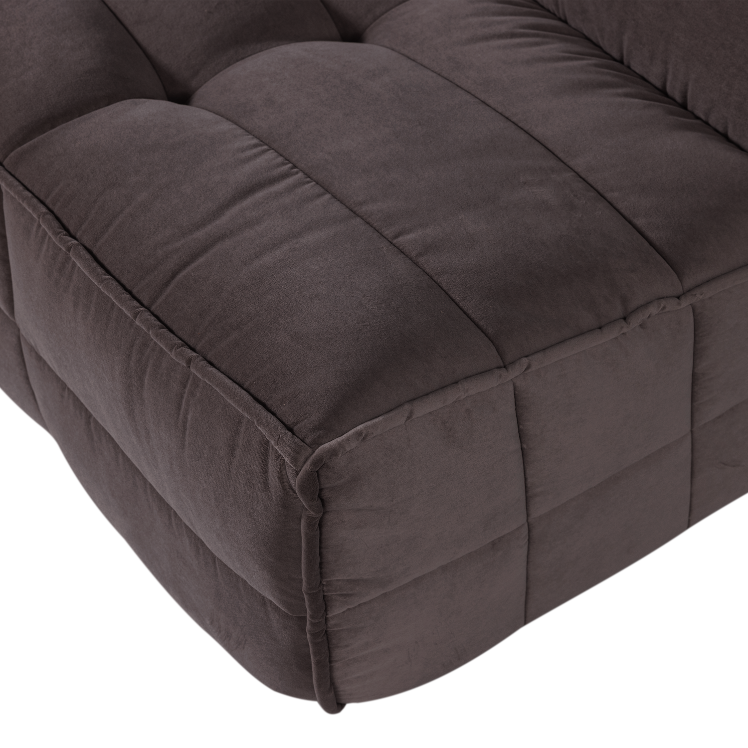 Sofa zamatová CLUSTER - modul 3-miestny čokoládový