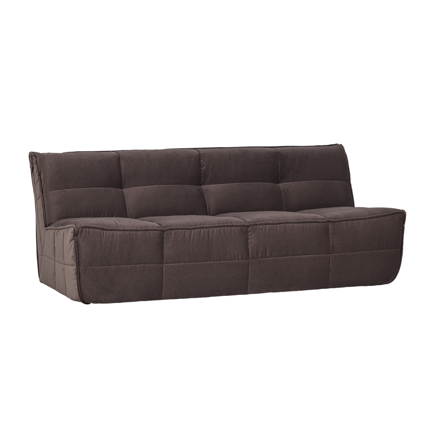 Sofa zamatová CLUSTER - modul 3-miestny čokoládový