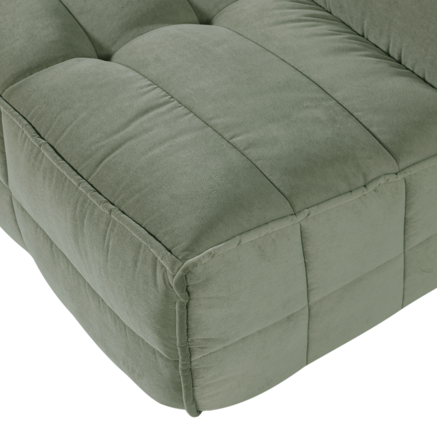 Velvet Sofa CLUSTER - 3-Seater Module in Pistachio