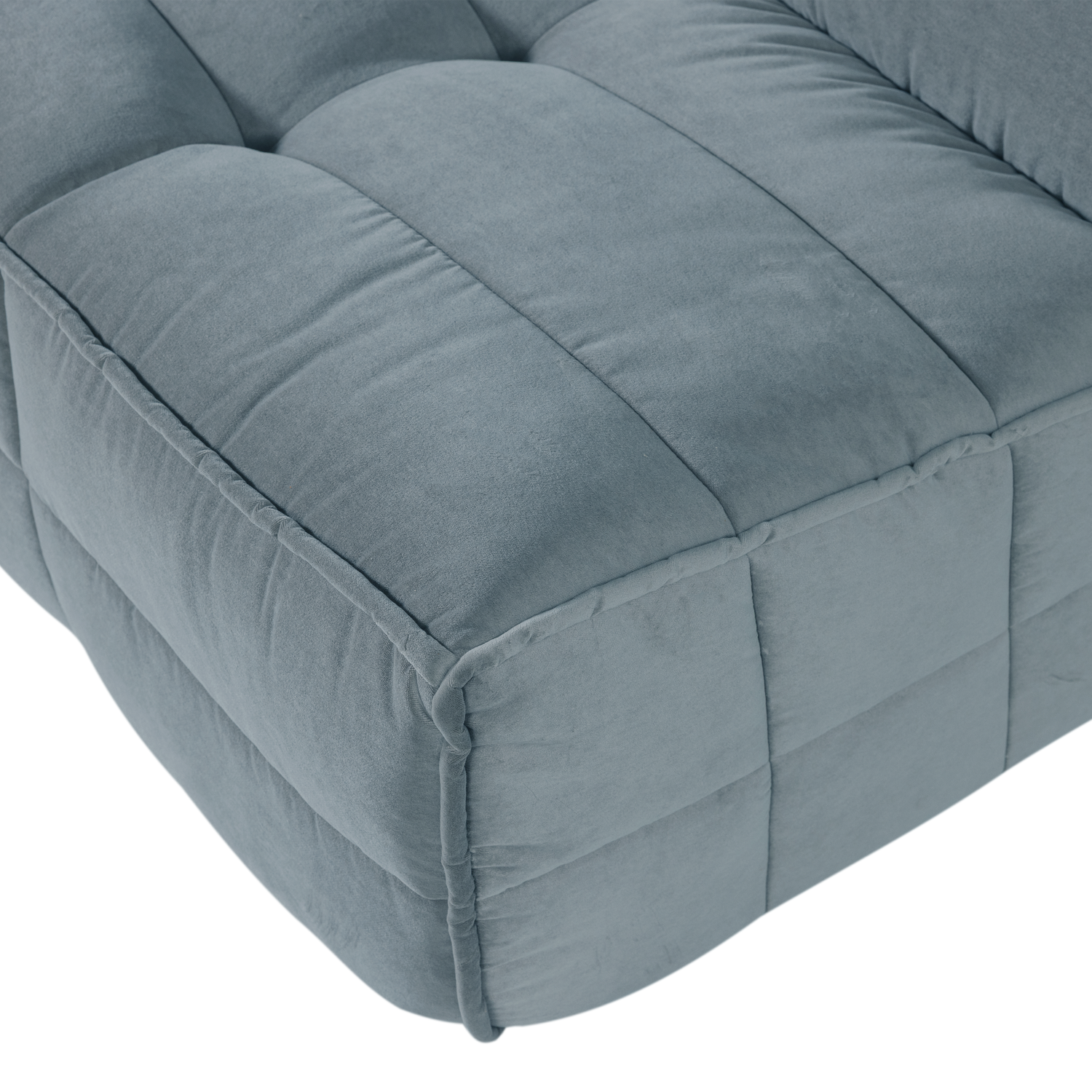 Sofa modulová zamatová CLUSTER - modul 3-osobový tyrkysový