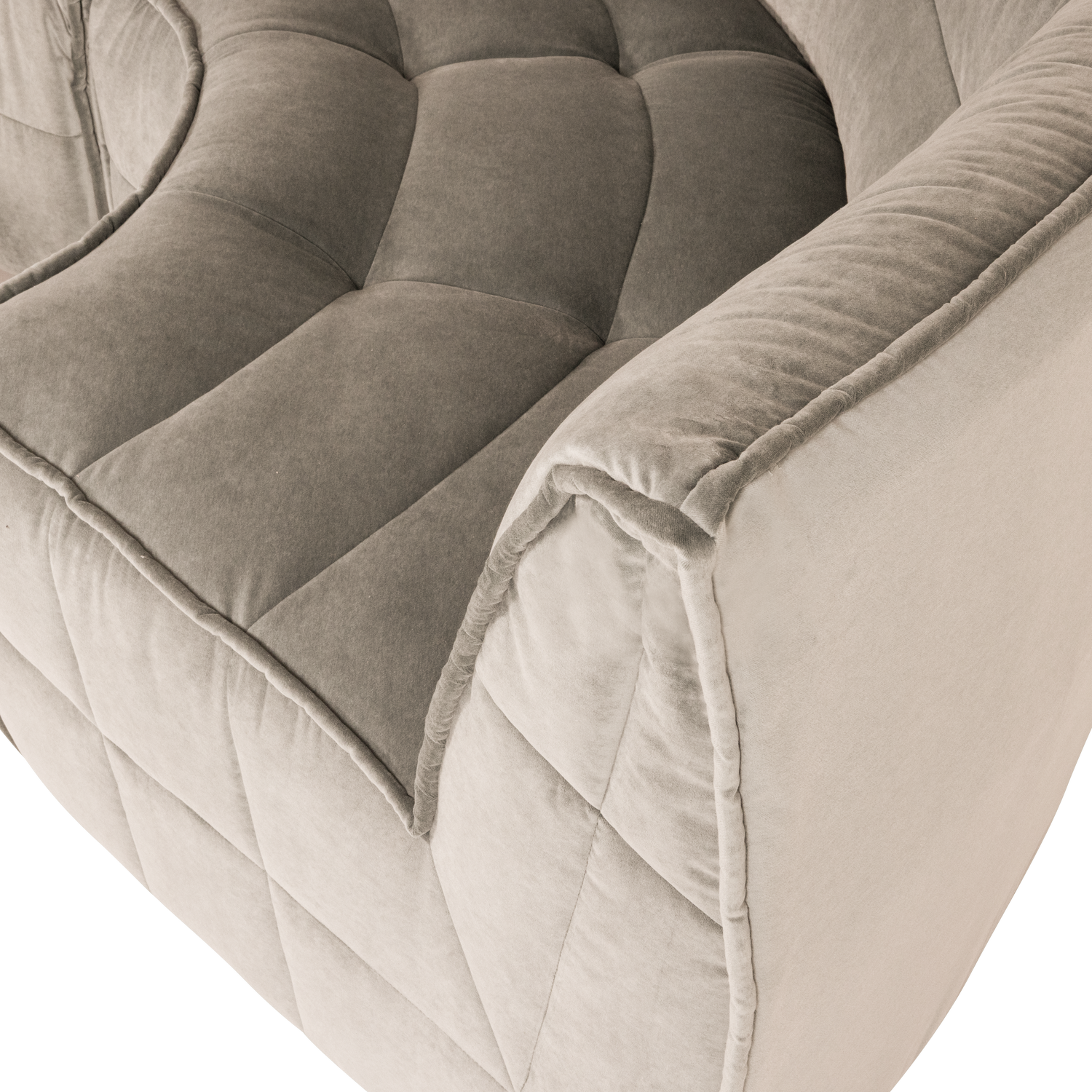 Sofa aksamitná CLUSTER - modulárny rohový béžový