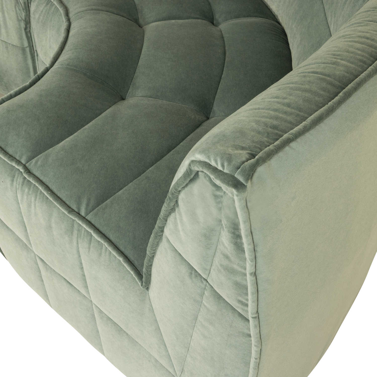 Sofa zamatová CLUSTER - modulárny rohový pistáciový