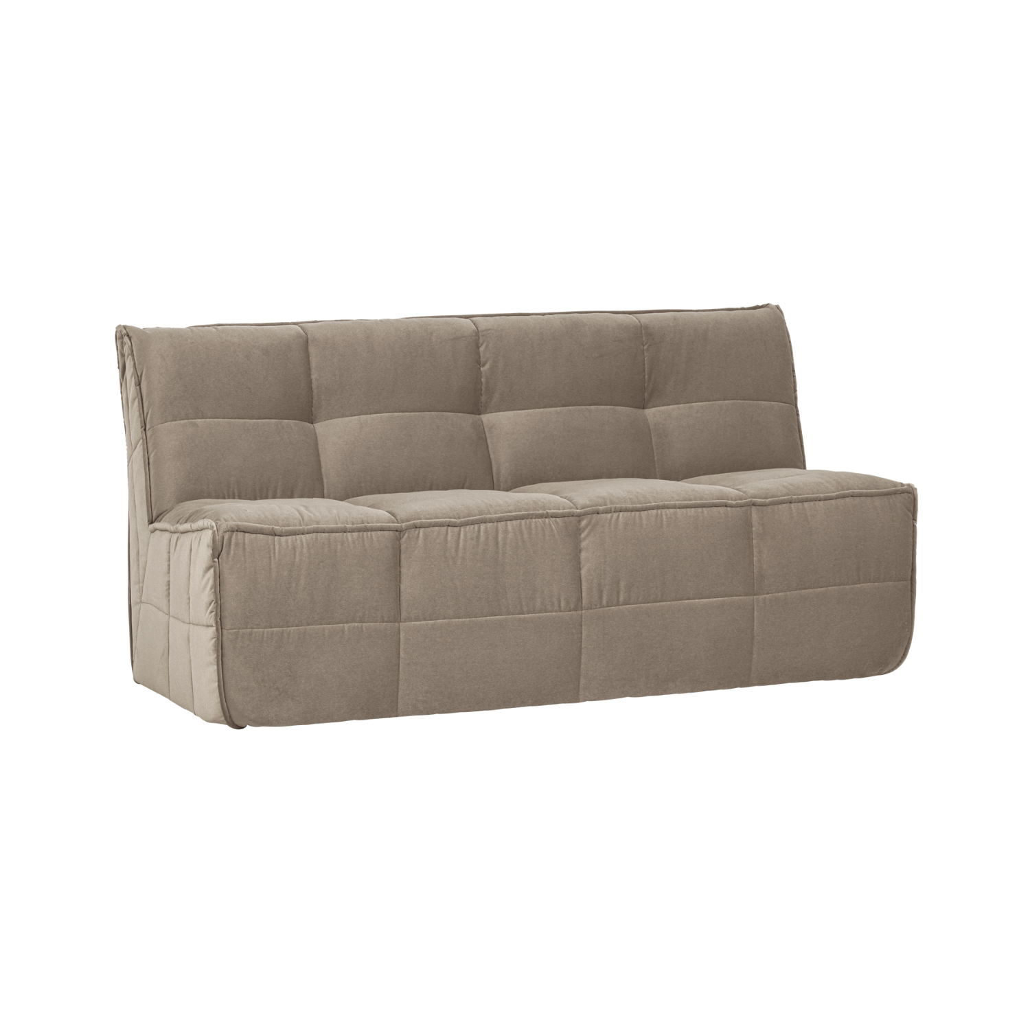 Sofa modulárna zamatová CLUSTER BENCH - prvok 3-osobový béžový