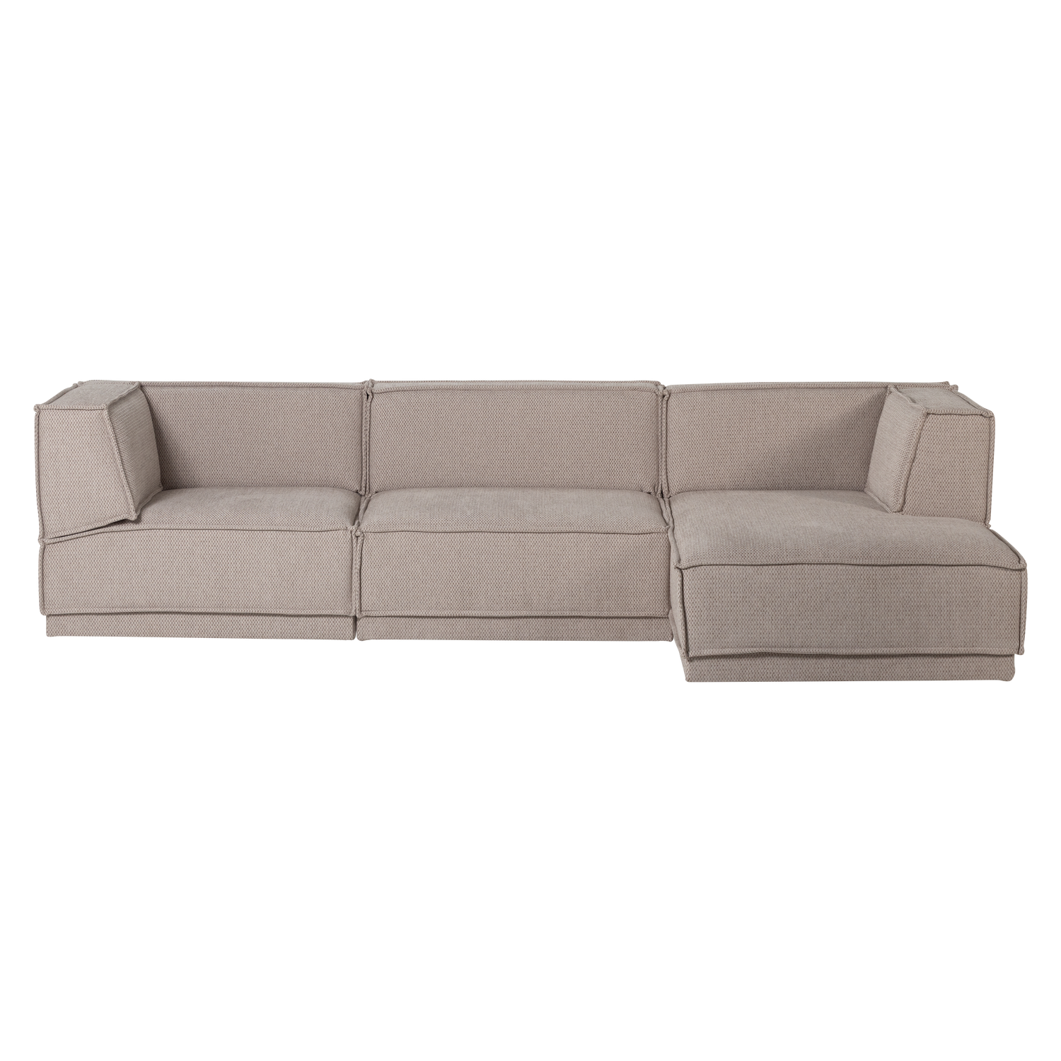 Right-facing Corner Sofa MANU Beige Chenille