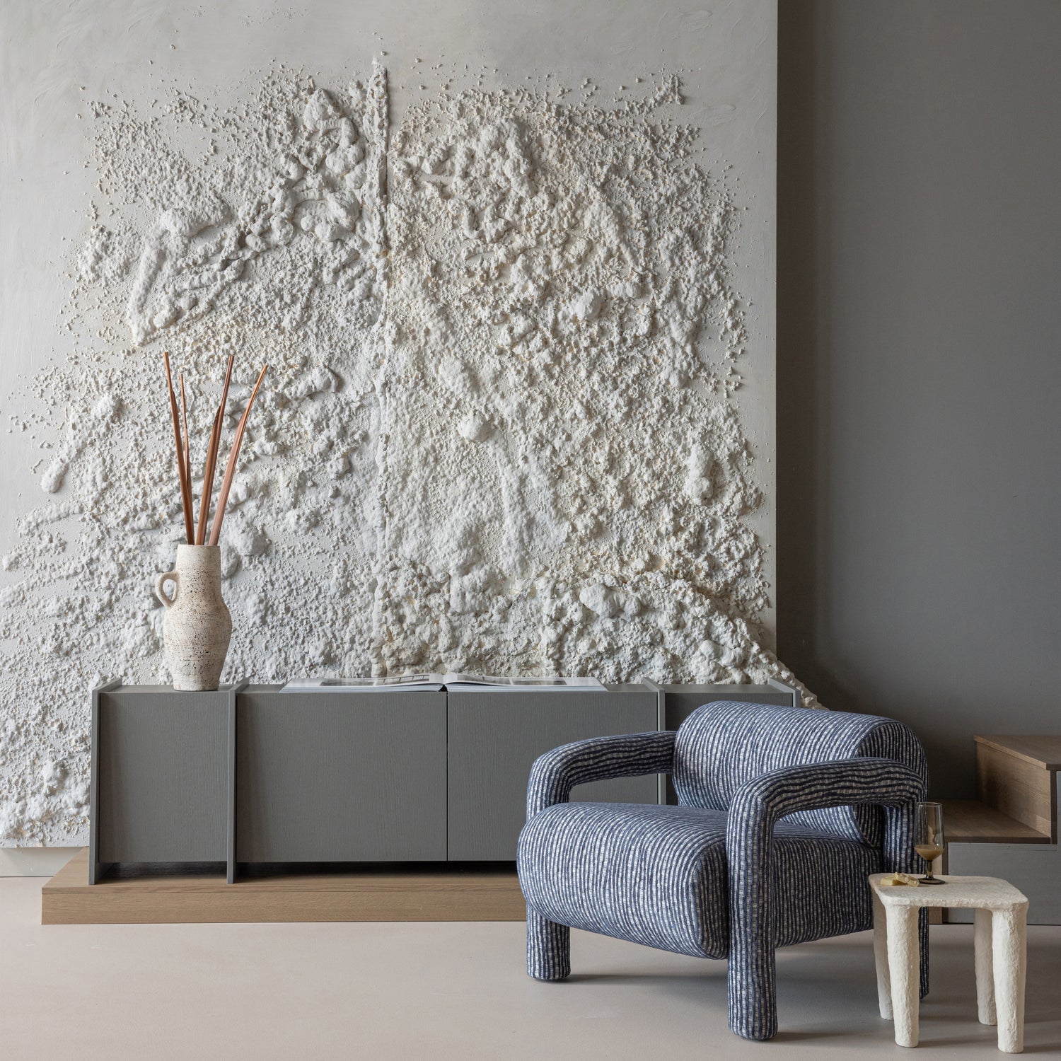 Fotel LENNY šedý s modrým