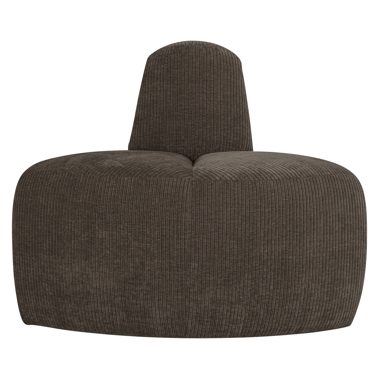 MOJO BENCH Modular Sofa - Rounded Corner Element in Brown Corduroy