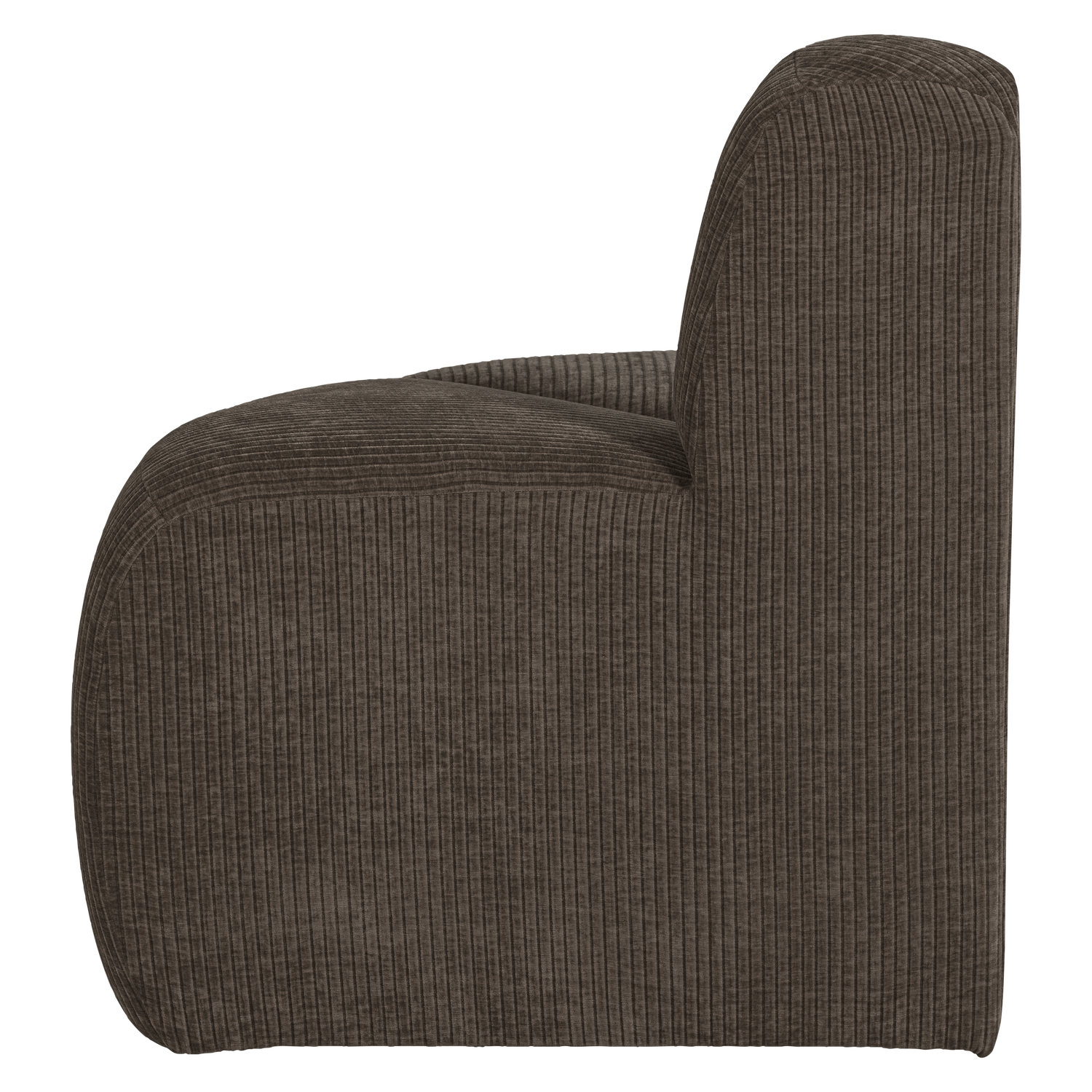 MOJO BENCH Modular Sofa - Rounded Corner Element in Brown Corduroy