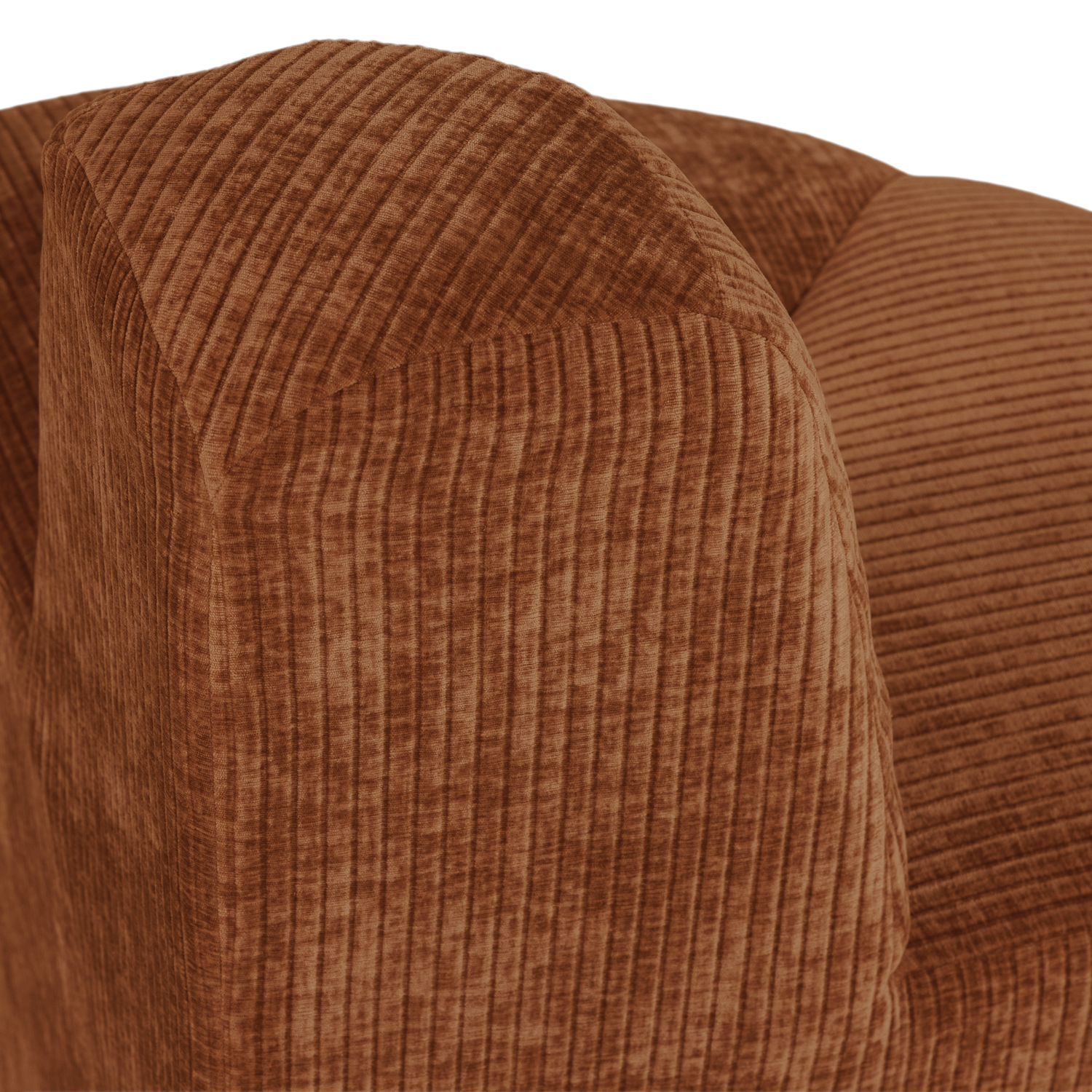 Modulárna pohovka MOJO - zaoblený rohový prvok tehlovo hnedý zamat