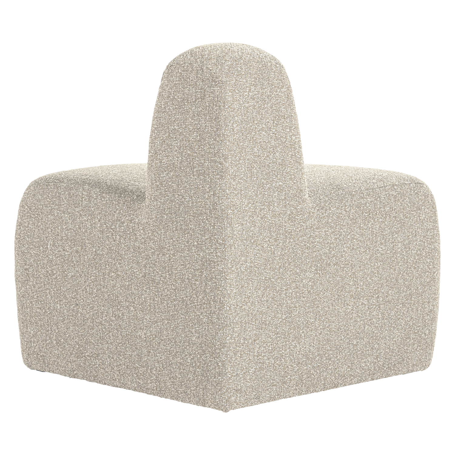 MOJO BENCH Modular Sofa - Rounded Corner Element in Beige Bouclé