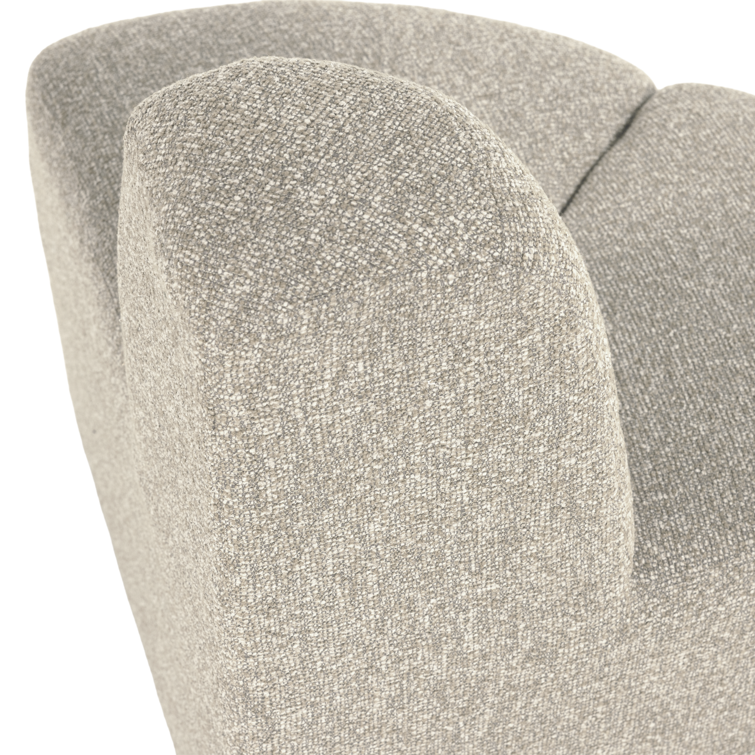 MOJO BENCH Modular Sofa - Rounded Corner Element in Beige Bouclé