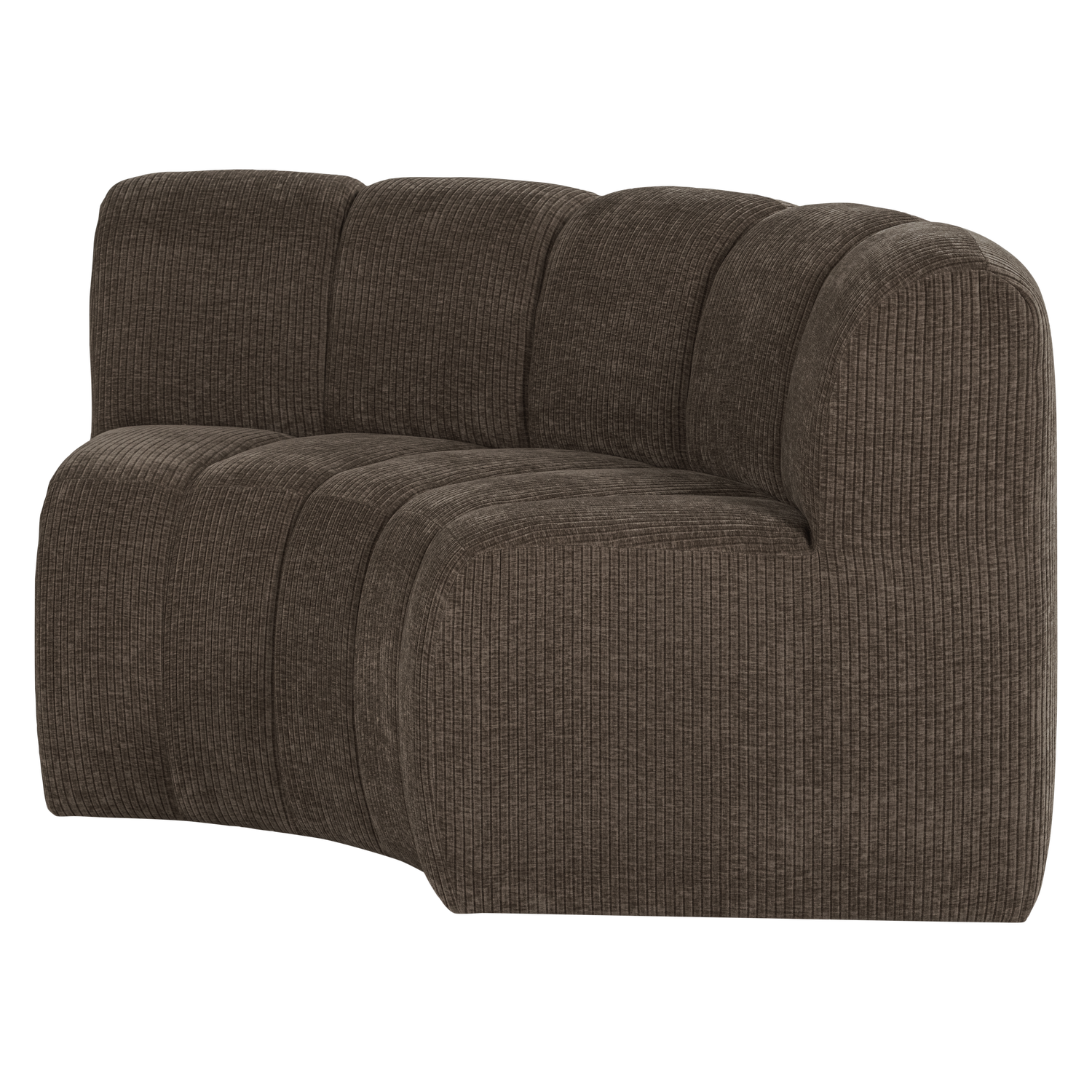 MOJO Modular Sofa - Brown Curved Corner Element in Corduroy