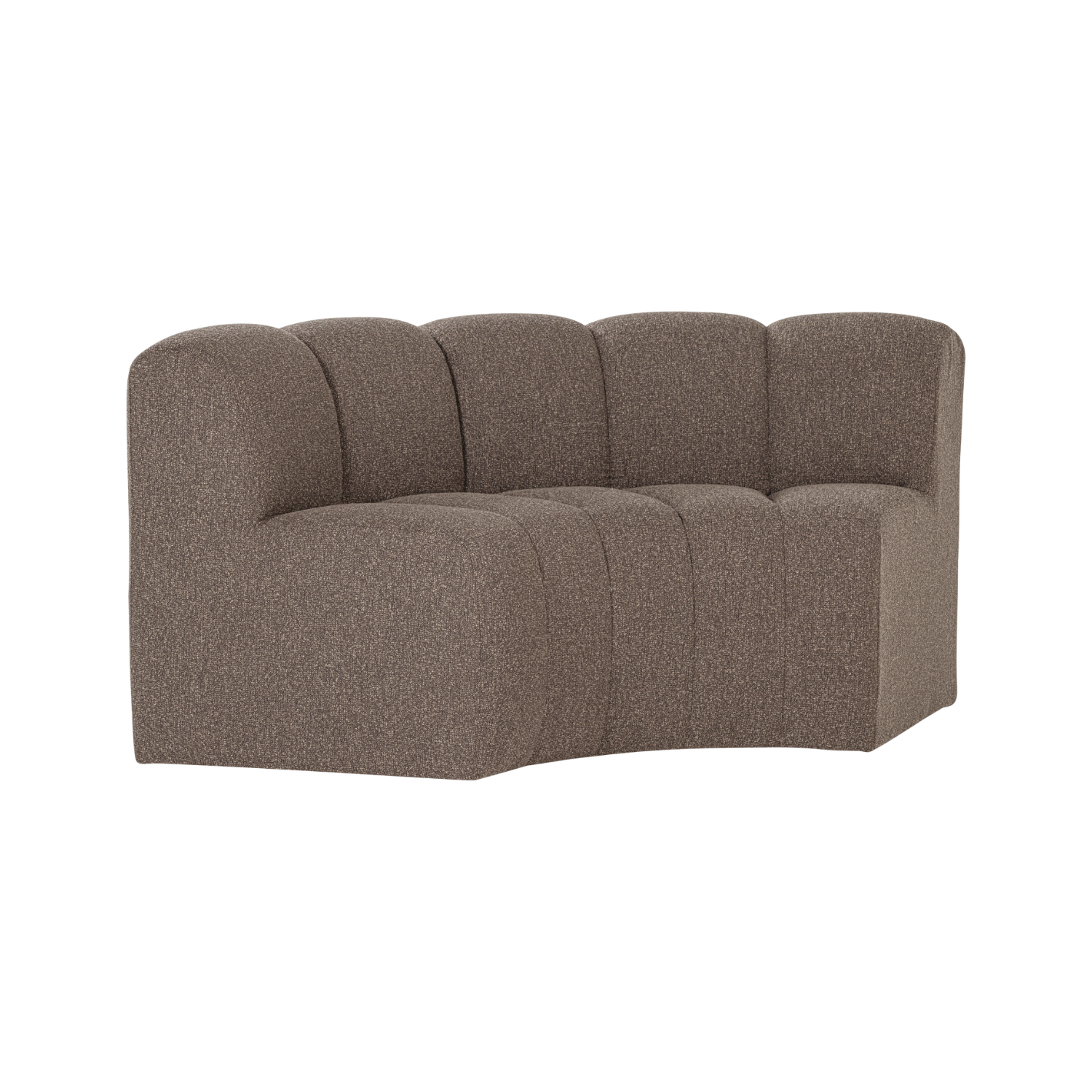 MOJO Modular Sofa - Brown Bouclé Curved Corner Element
