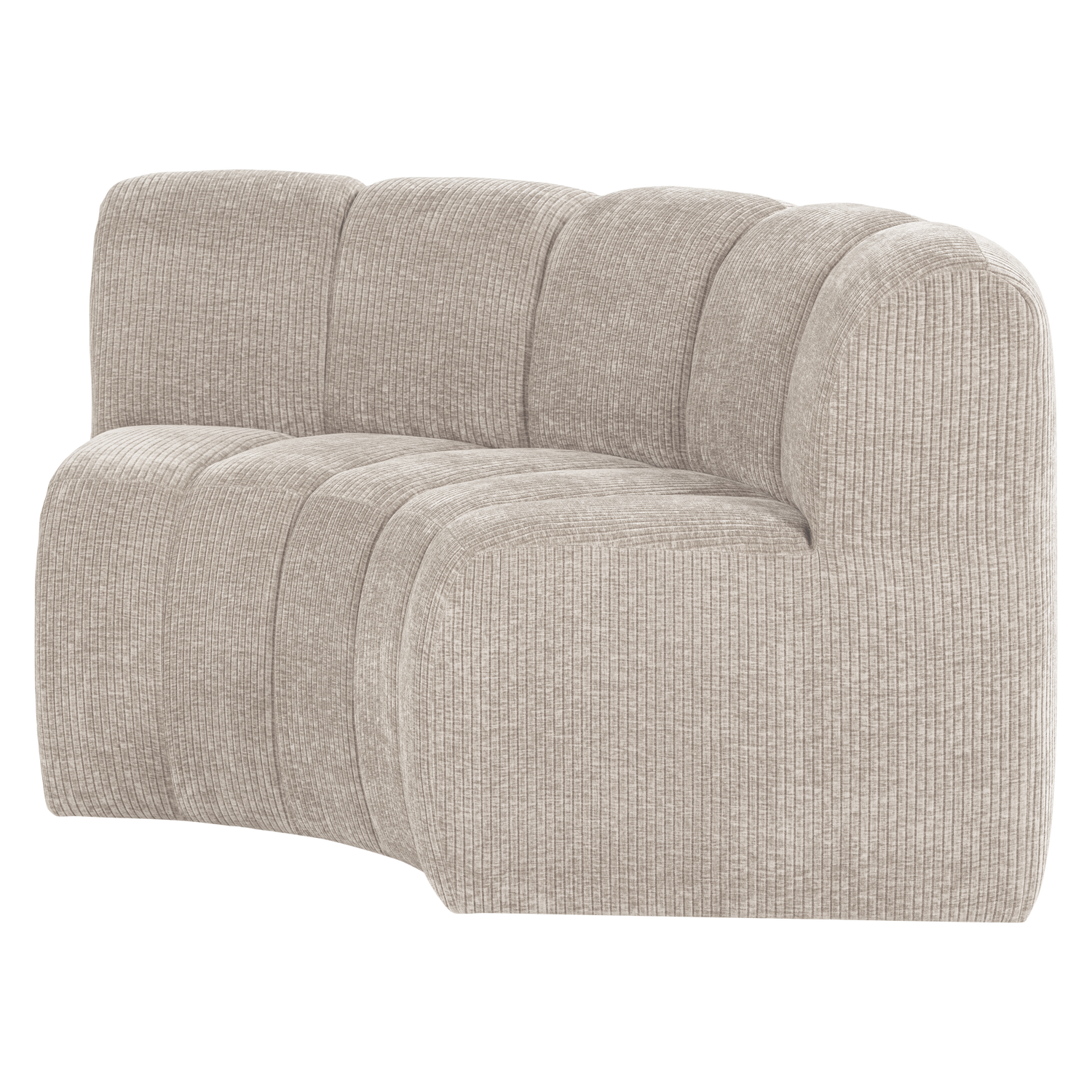 MOJO Modular Sofa - Curved Corner Element in Ecru Corduroy