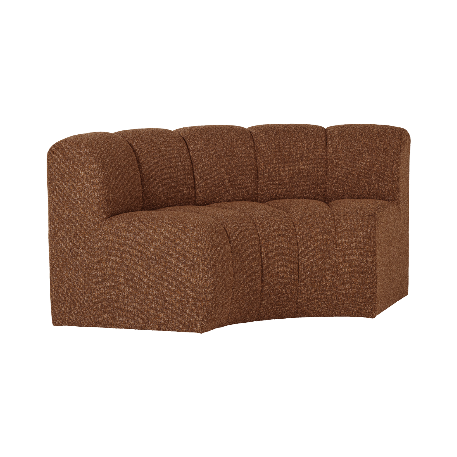 MOJO Modular Sofa - Curved Corner Element in Brick Brown Bouclé