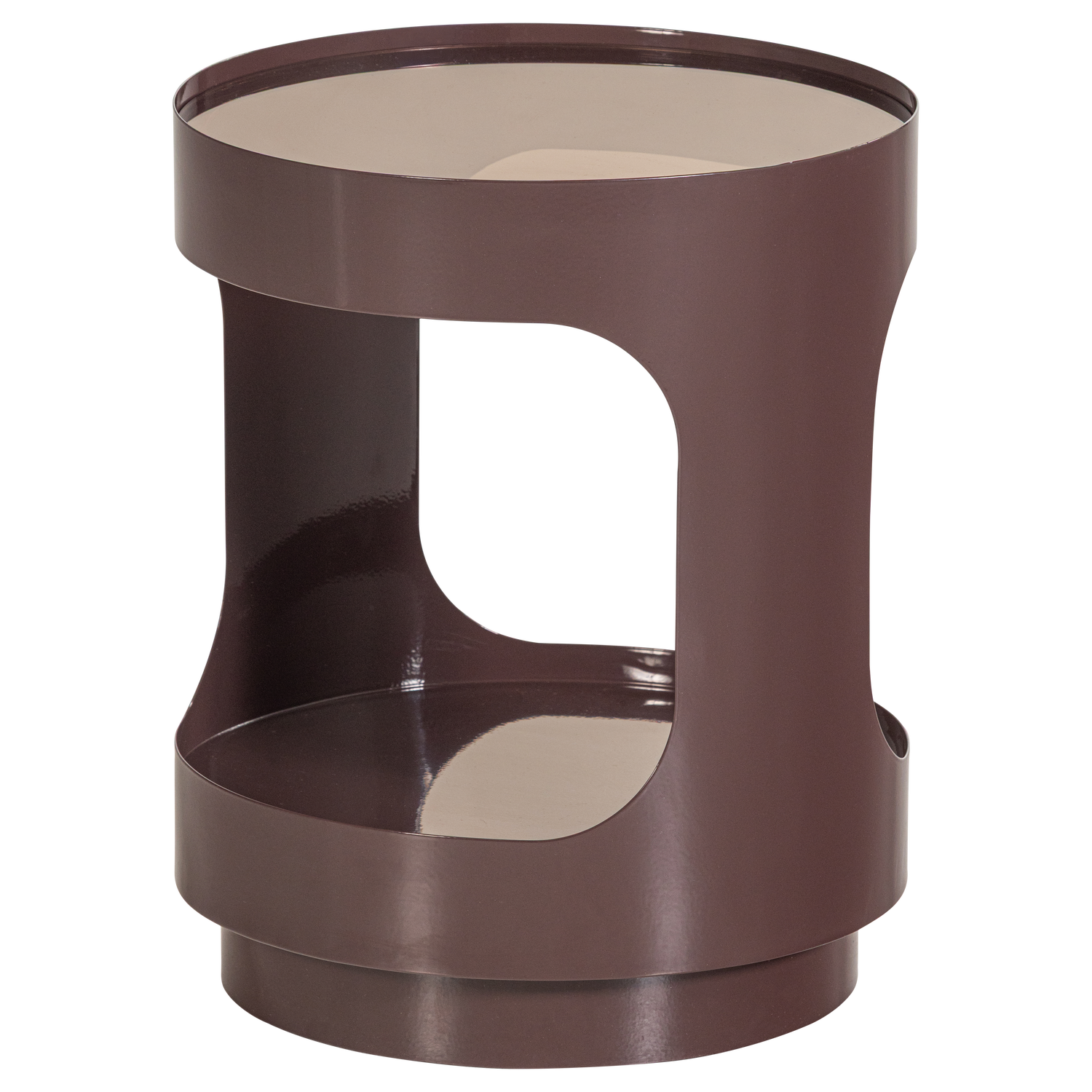 SERO Brown Side Table with Glass Top