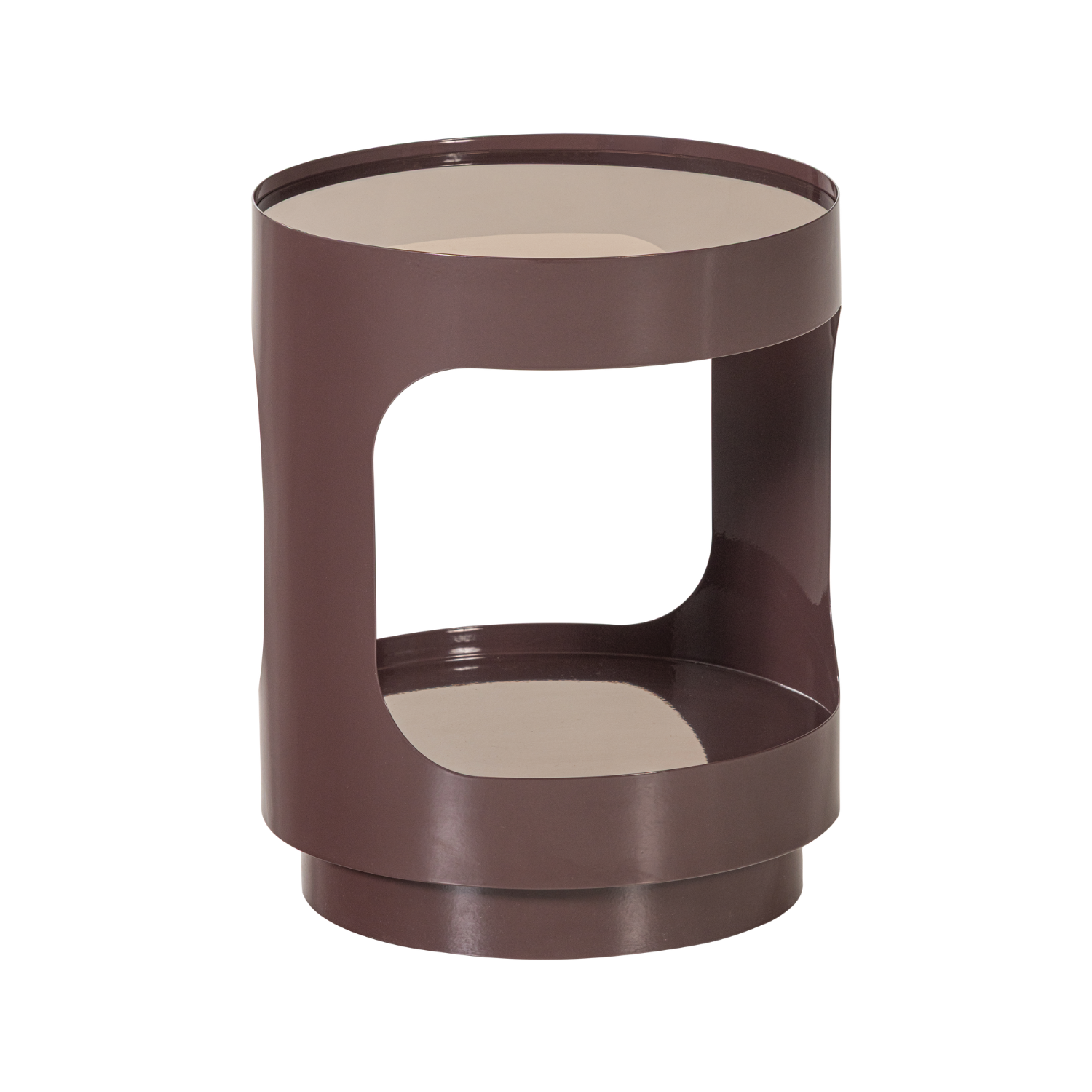 SERO Brown Side Table with Glass Top