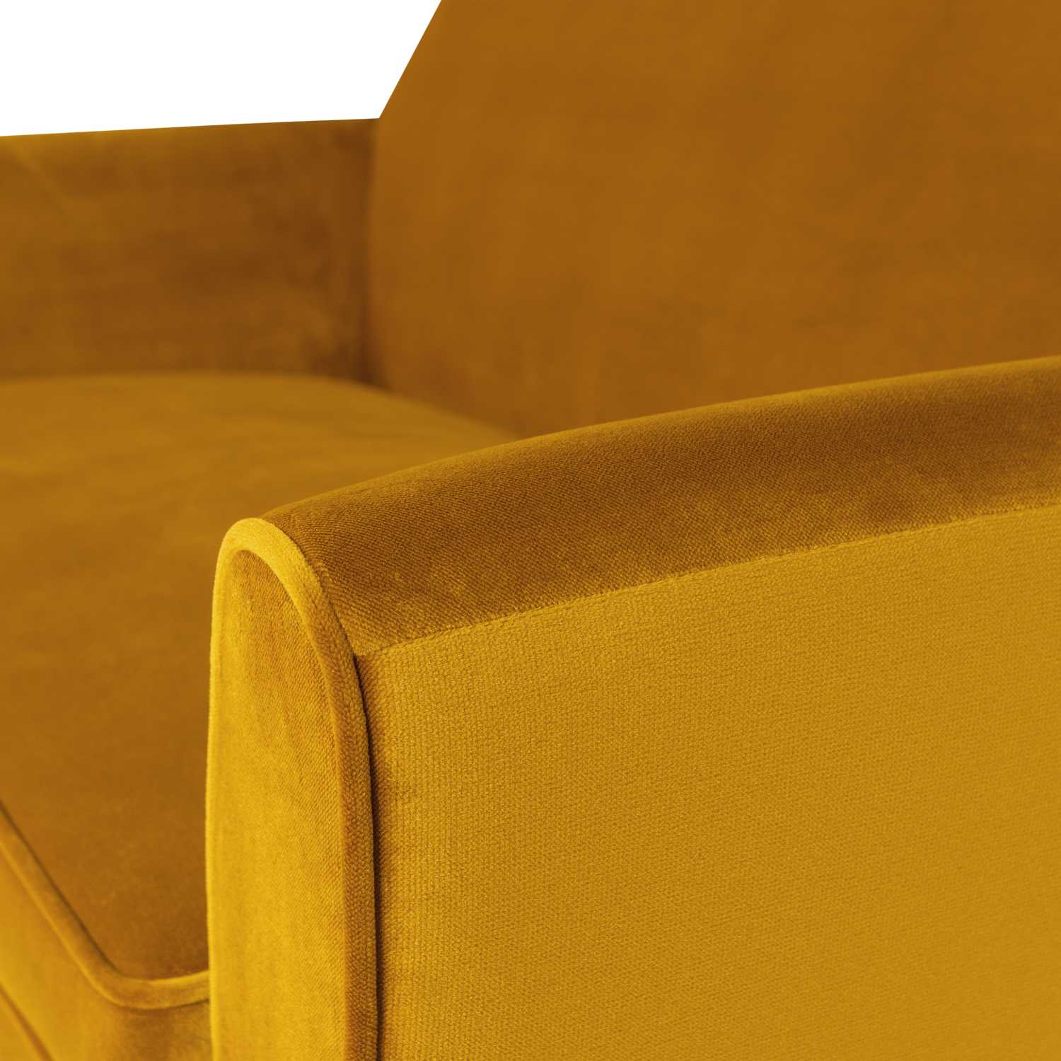 Mustard Velvet 2-Seater Sofa ROCCO