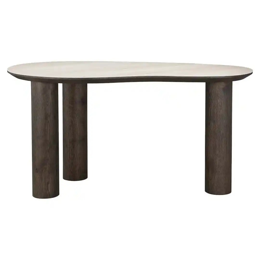 RITZ desk with beige top and dark brown base