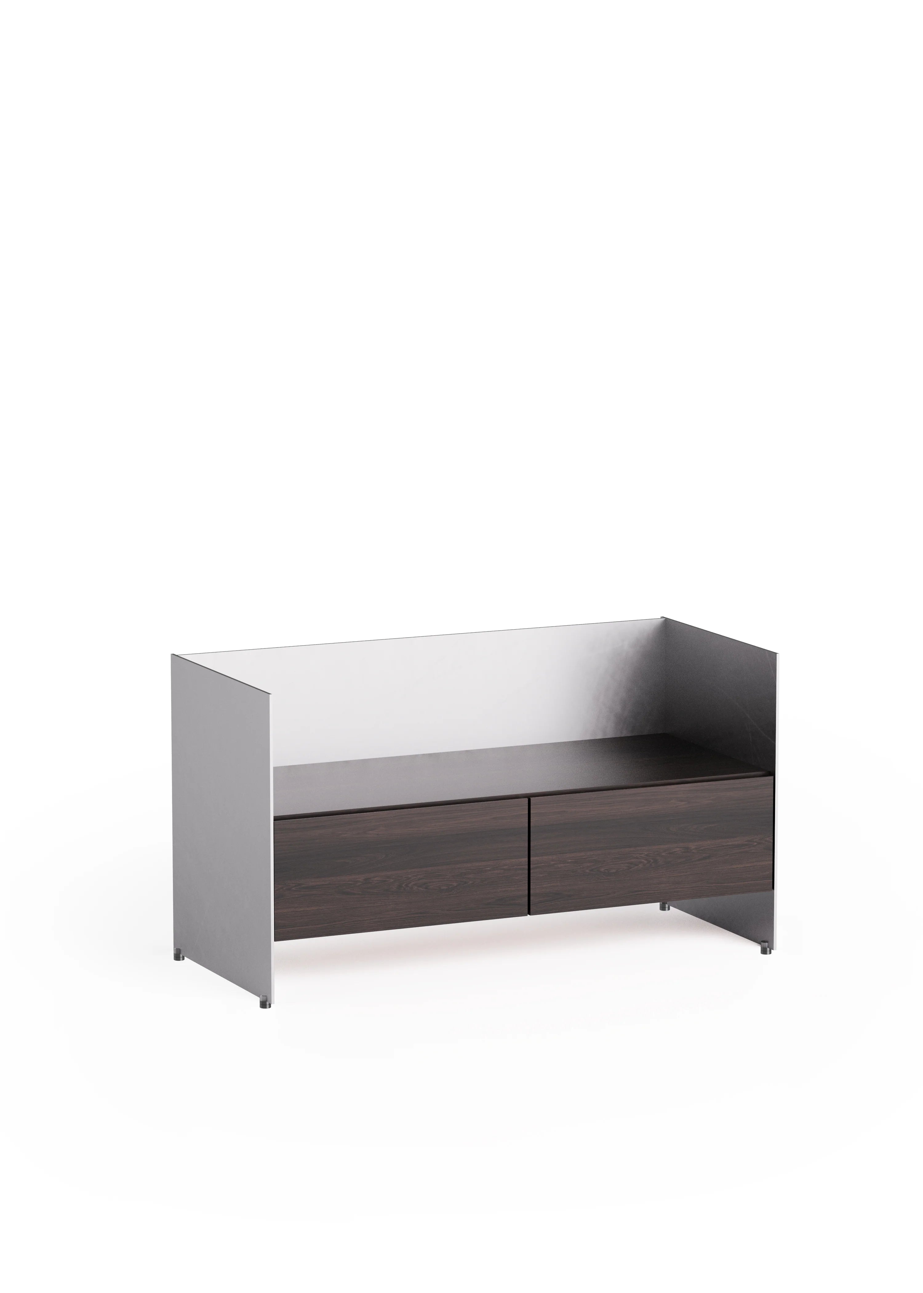 ALOOX 90 Cabinet in Ebony Oak Wood with Aluminum Finish