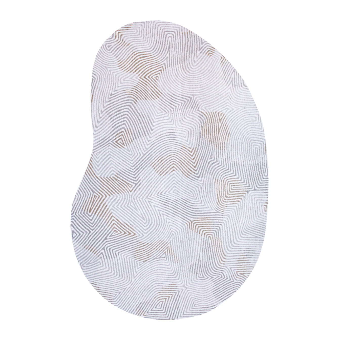 Okrúhly koberec CORAL OYSTER WHITE biely so šedou