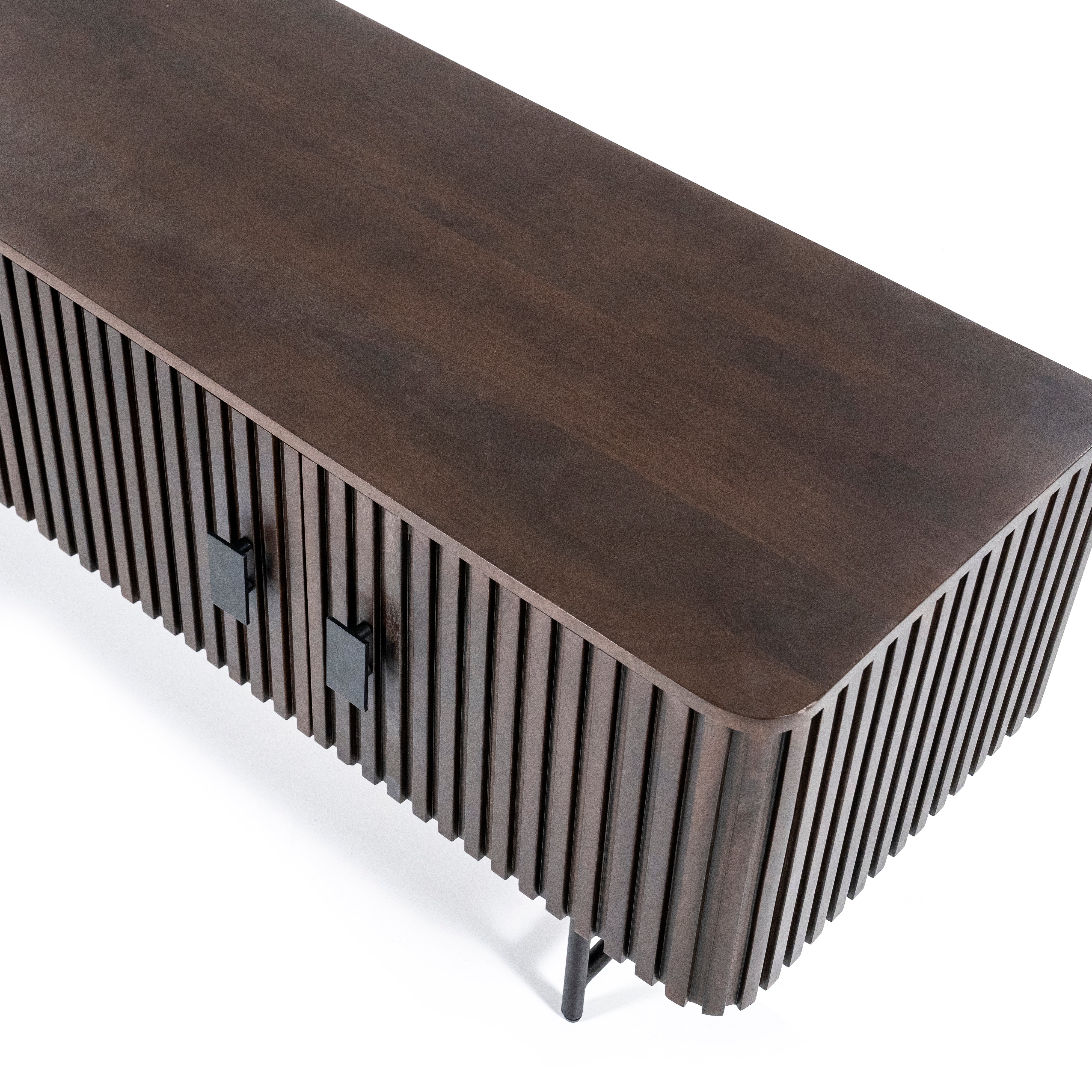 REMI TV cabinet dark brown mango wood